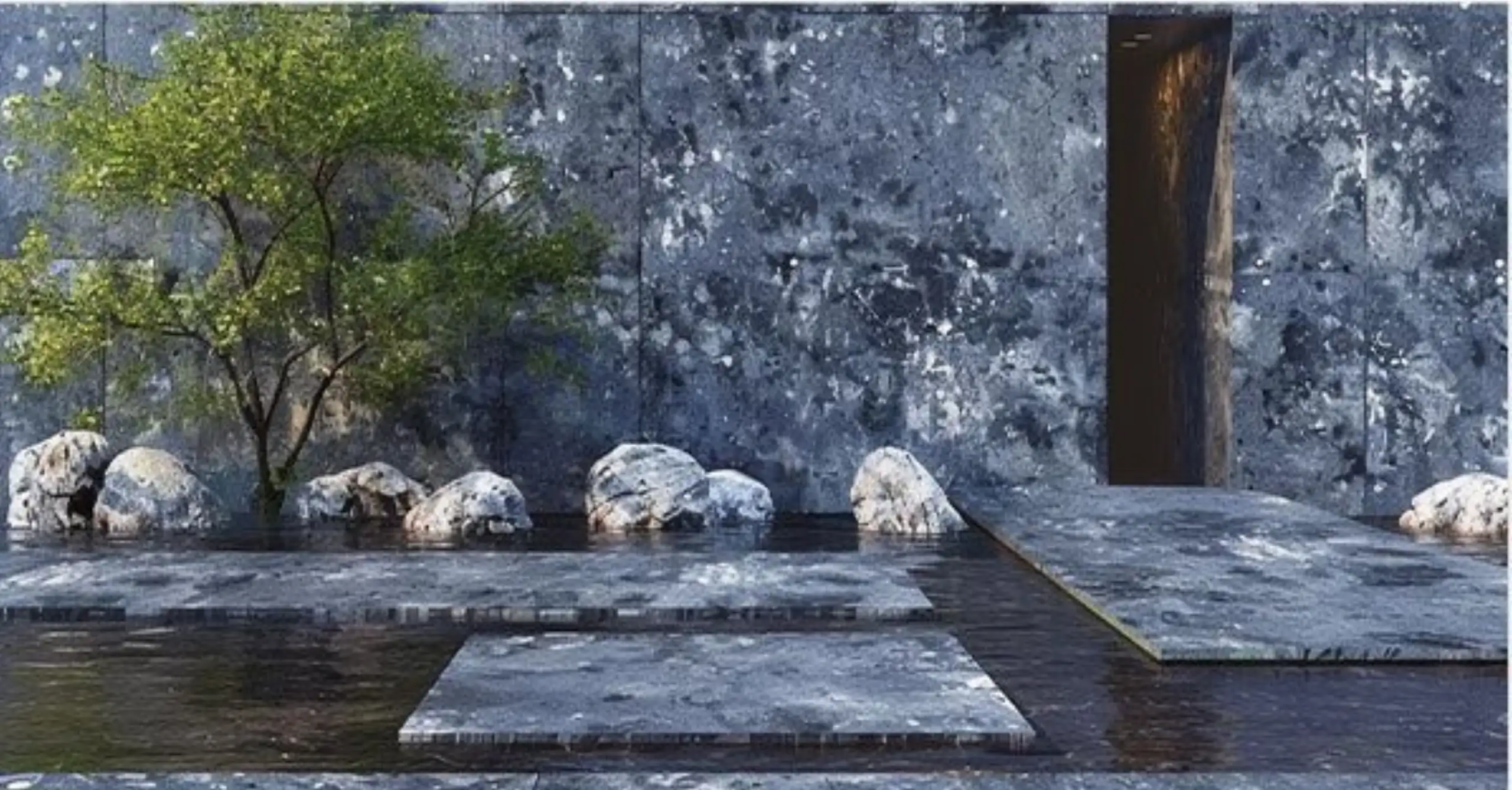 blue granite outdoor