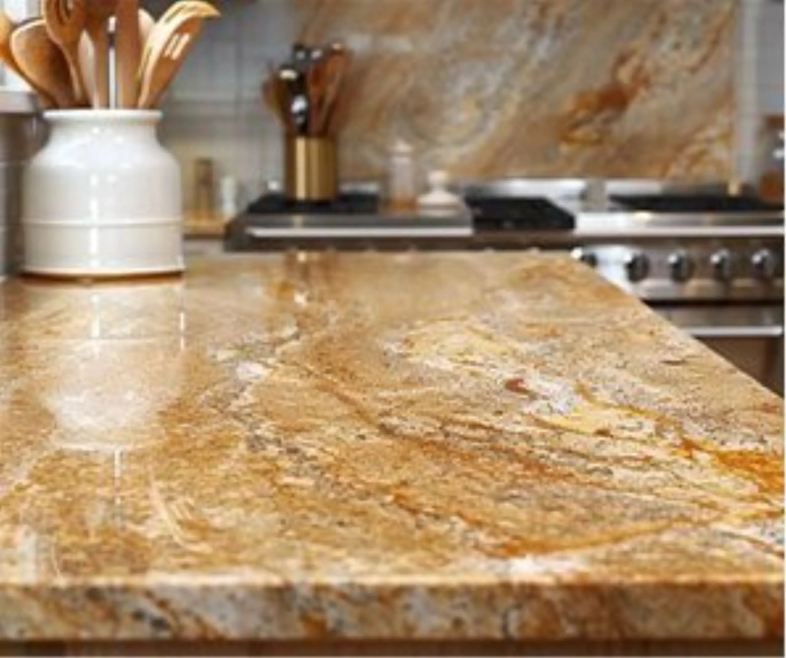 gold granite kitchen countertop