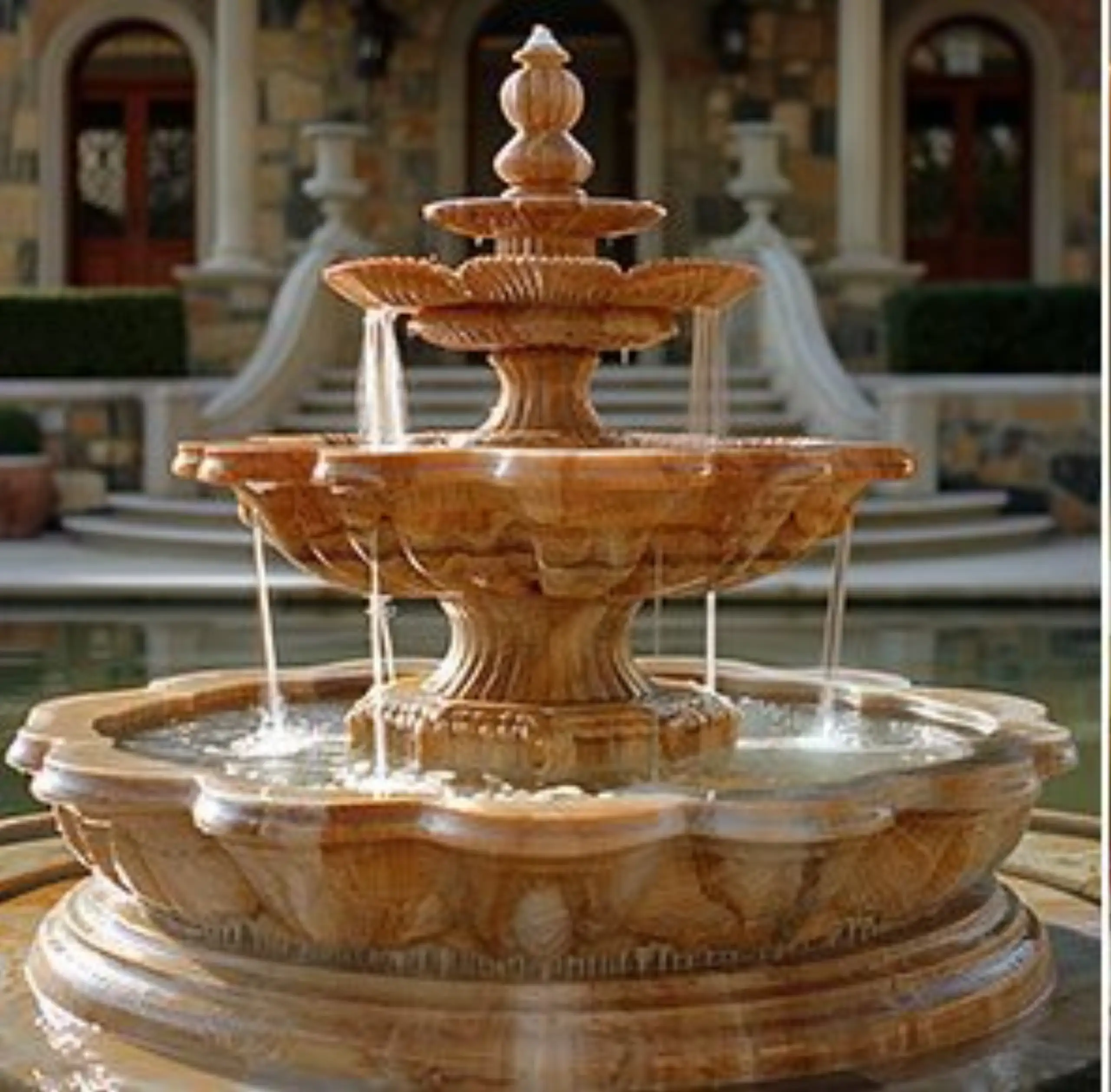 orange marble fountain