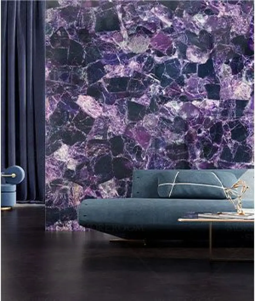 Purple Fluorite Slab for feature wall