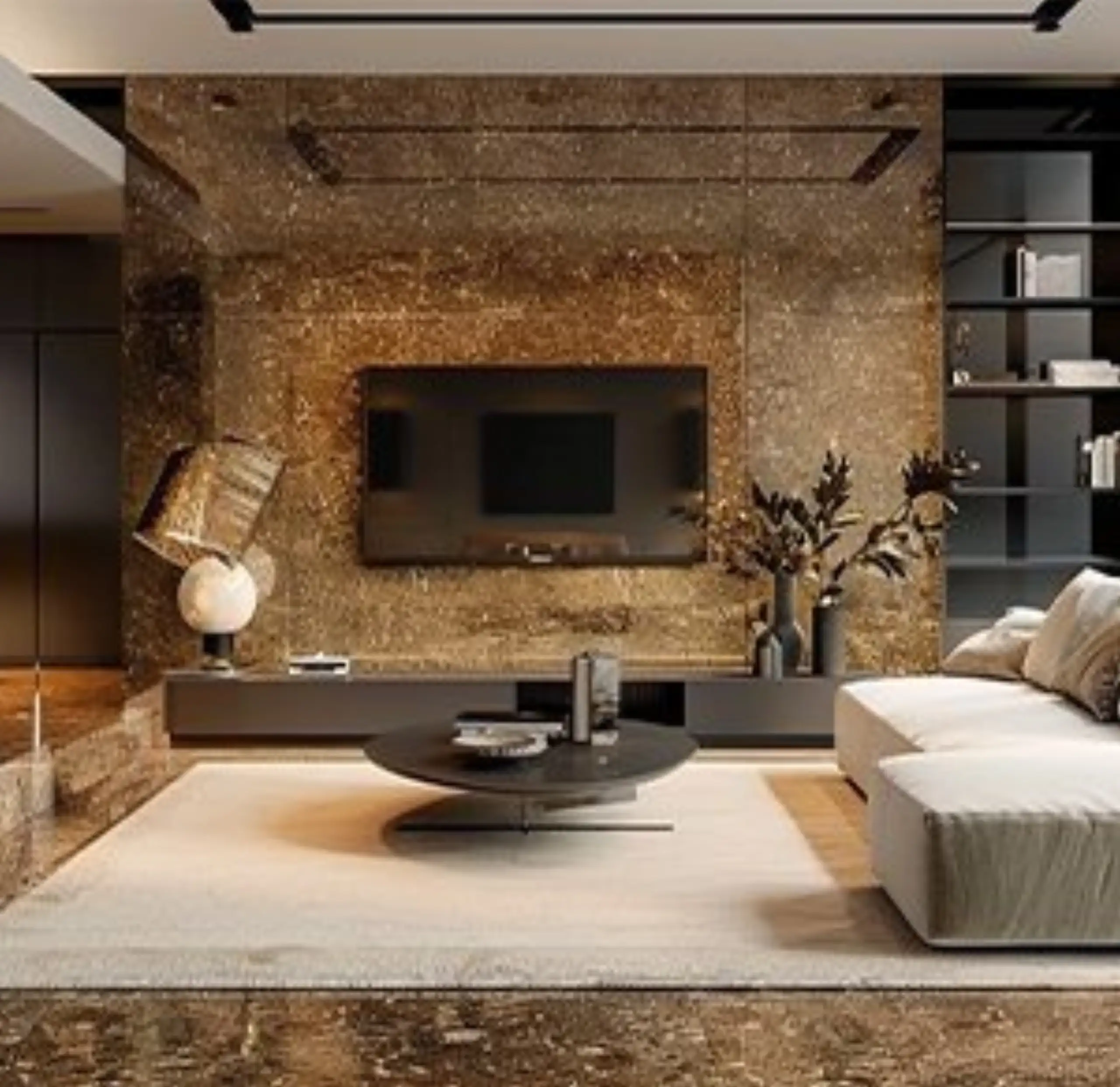 Brown Granite Accent Wall