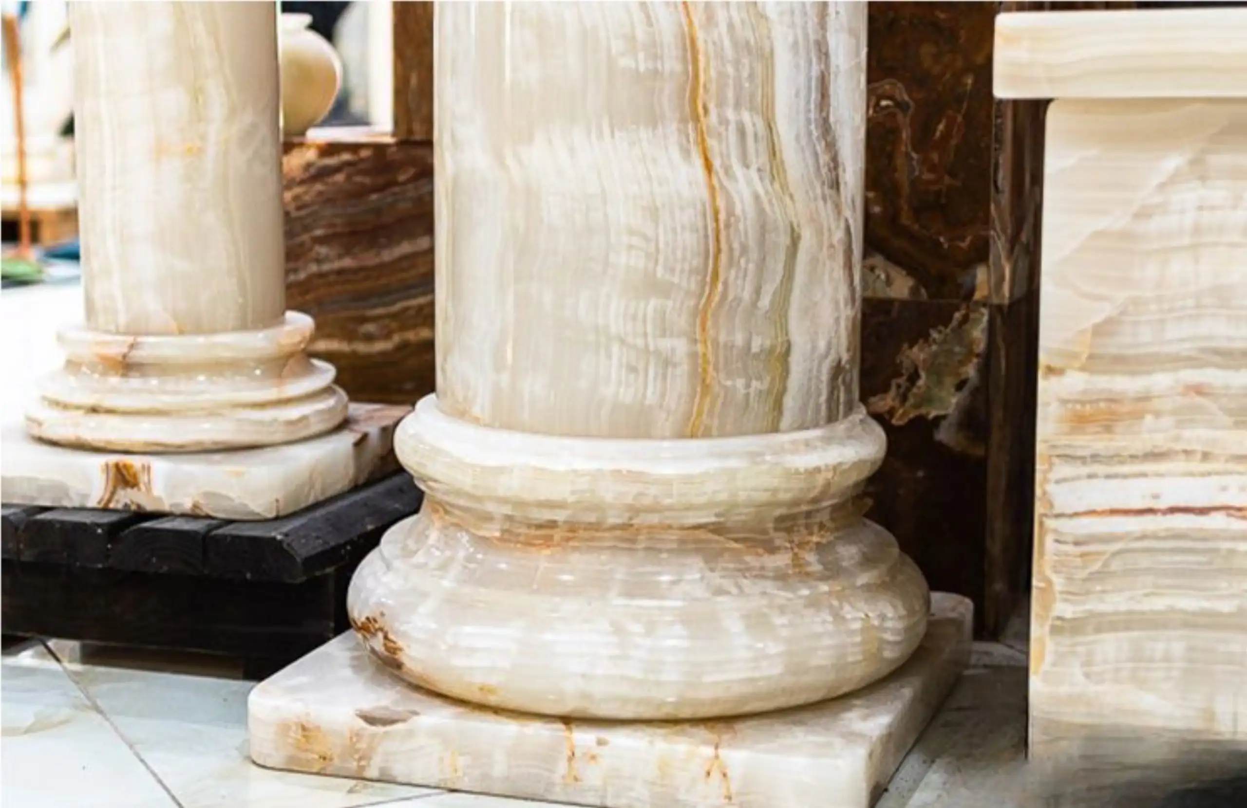 Interior stone columns