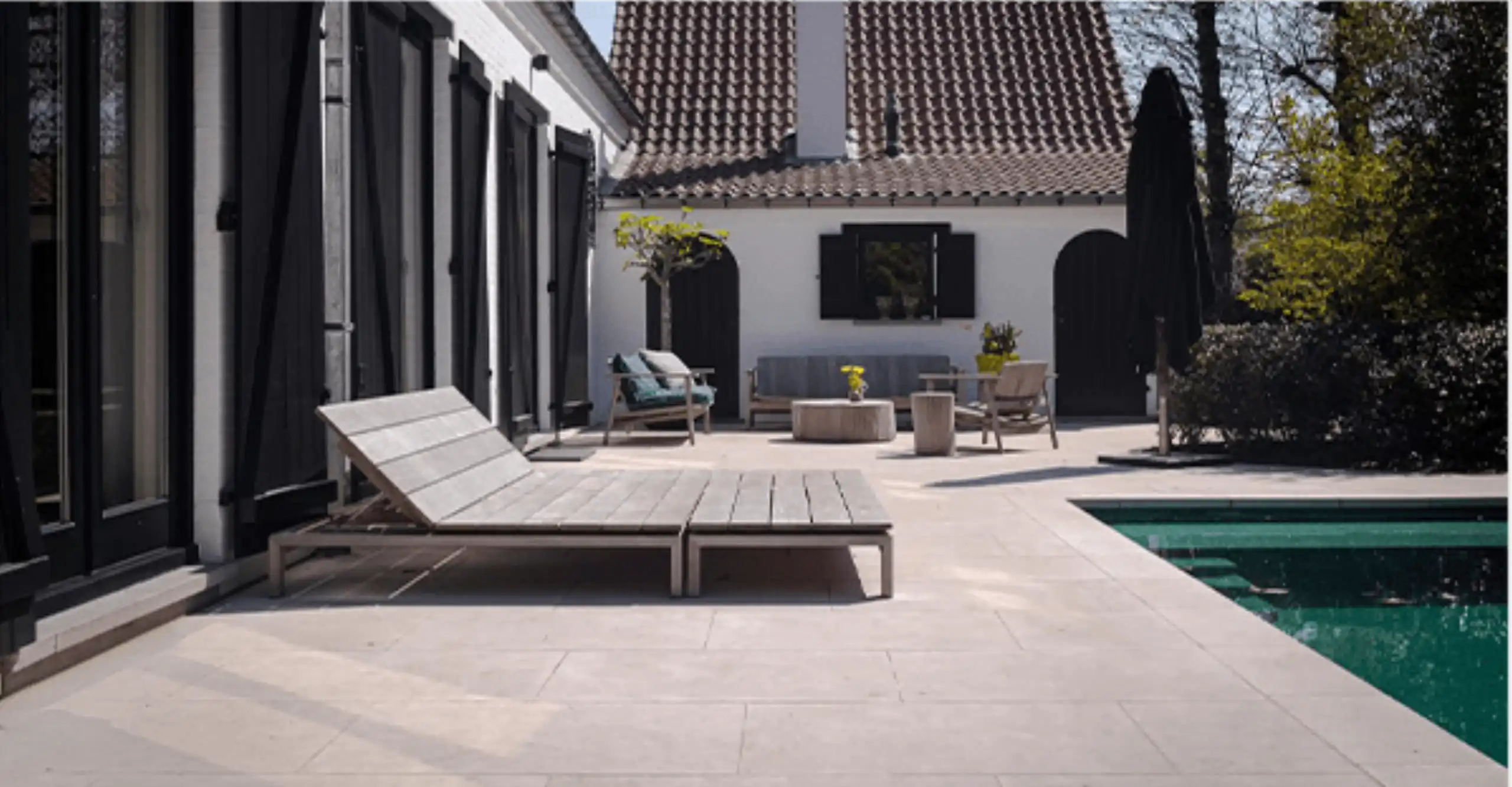 limestone pool deck