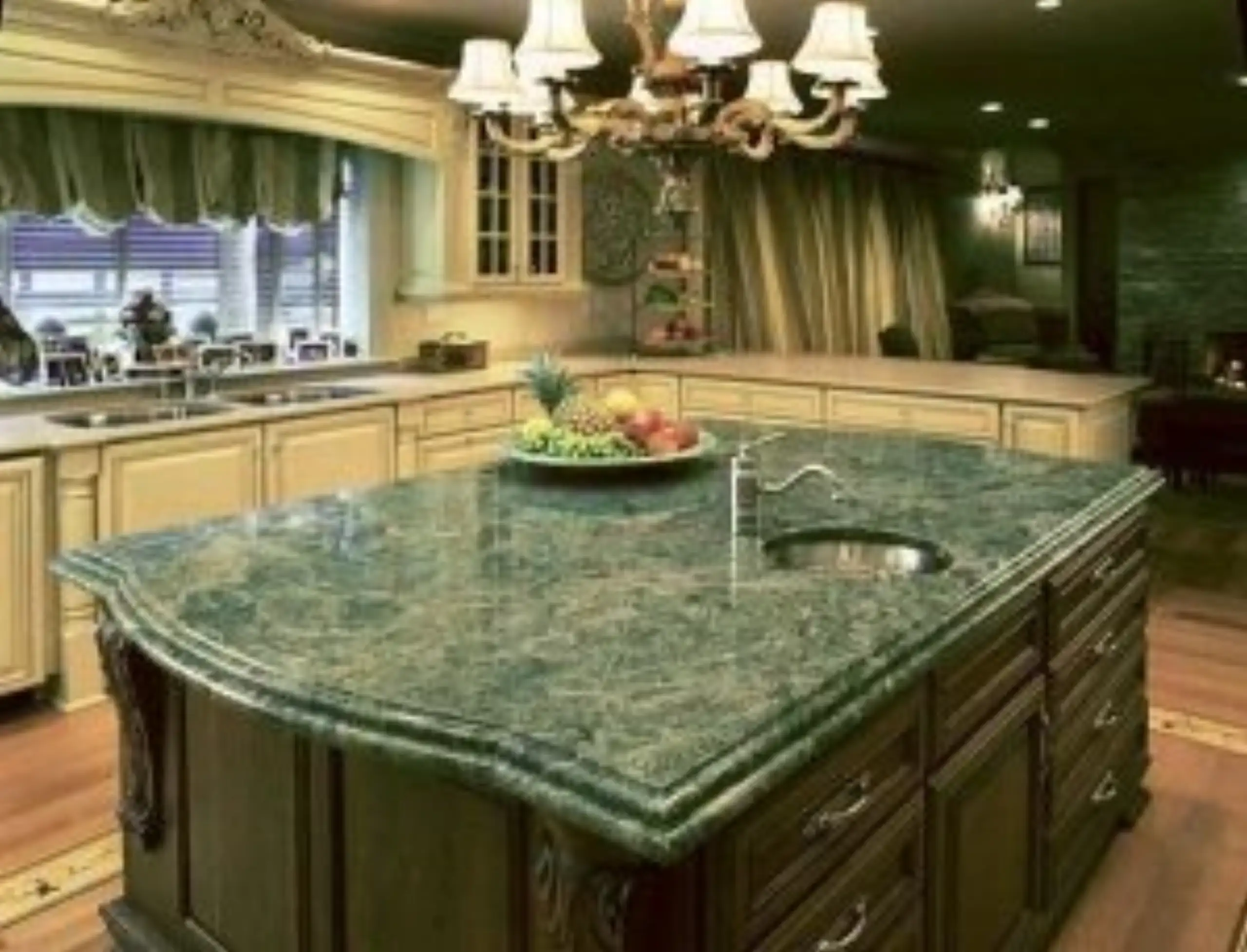 green granite countertops