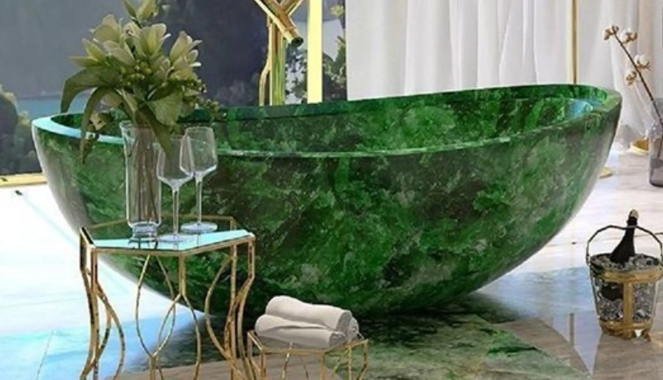 Semi Precious Stone Bathtub 4