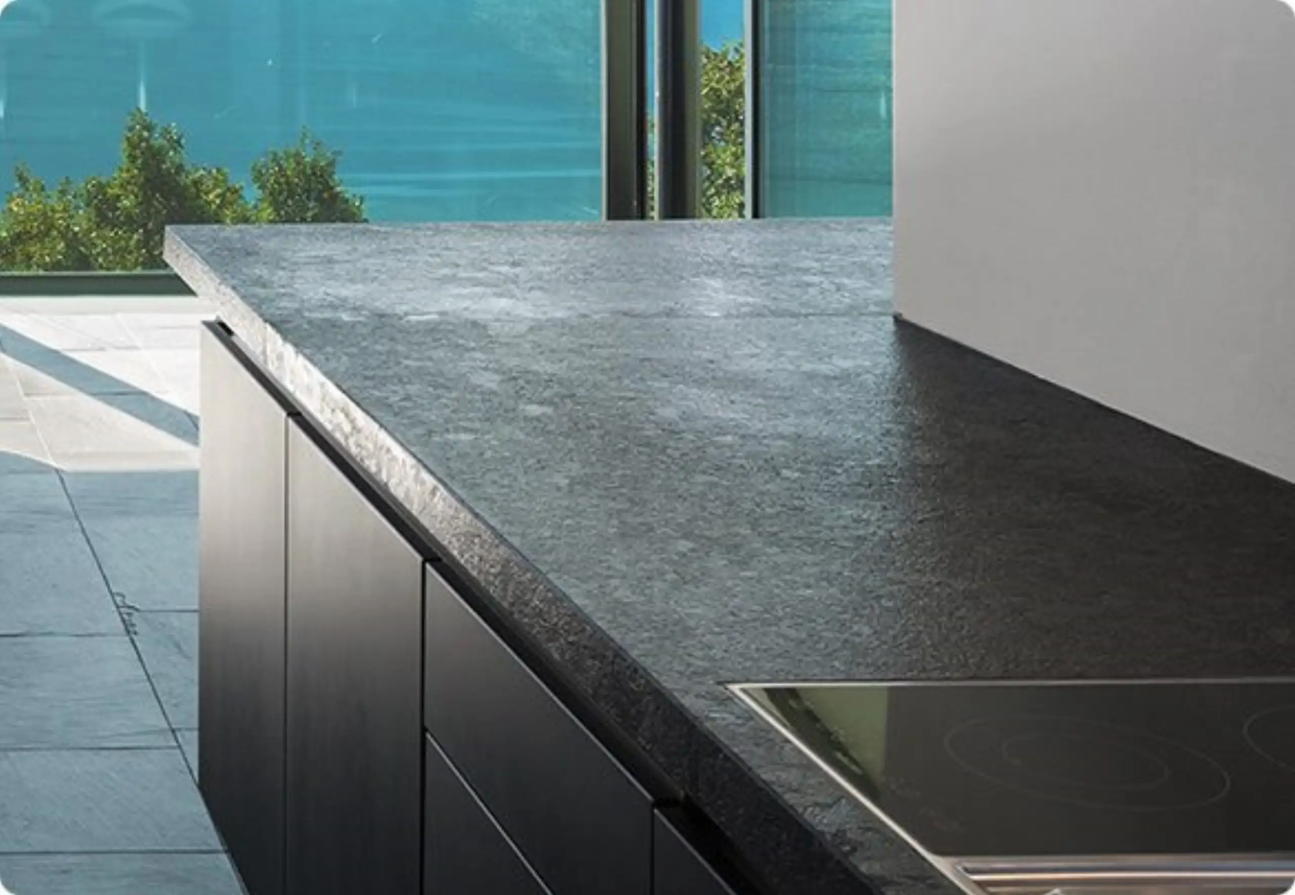 Modern Kitchen with Slate Countertops