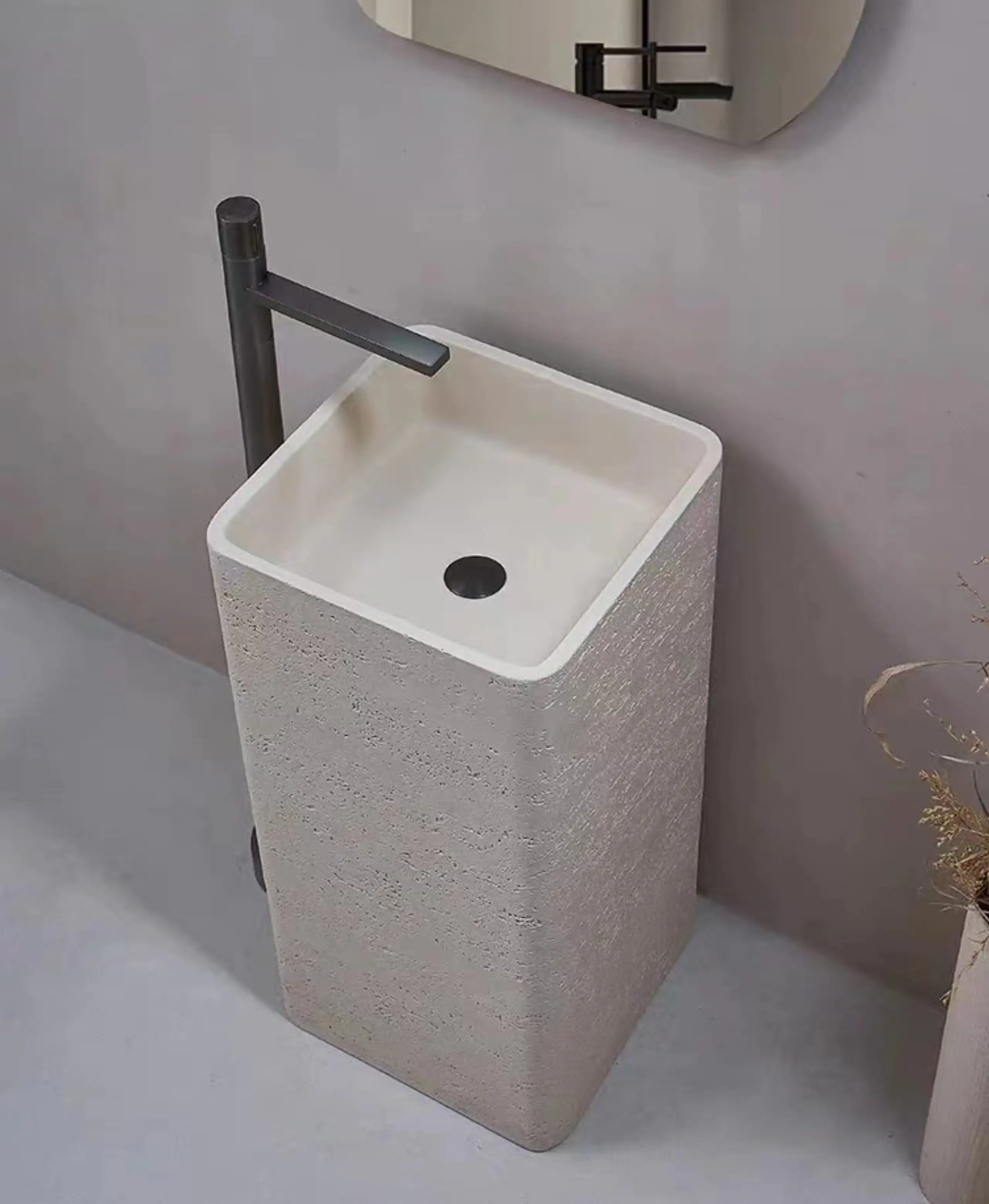 Travertine Pedestal Sink17