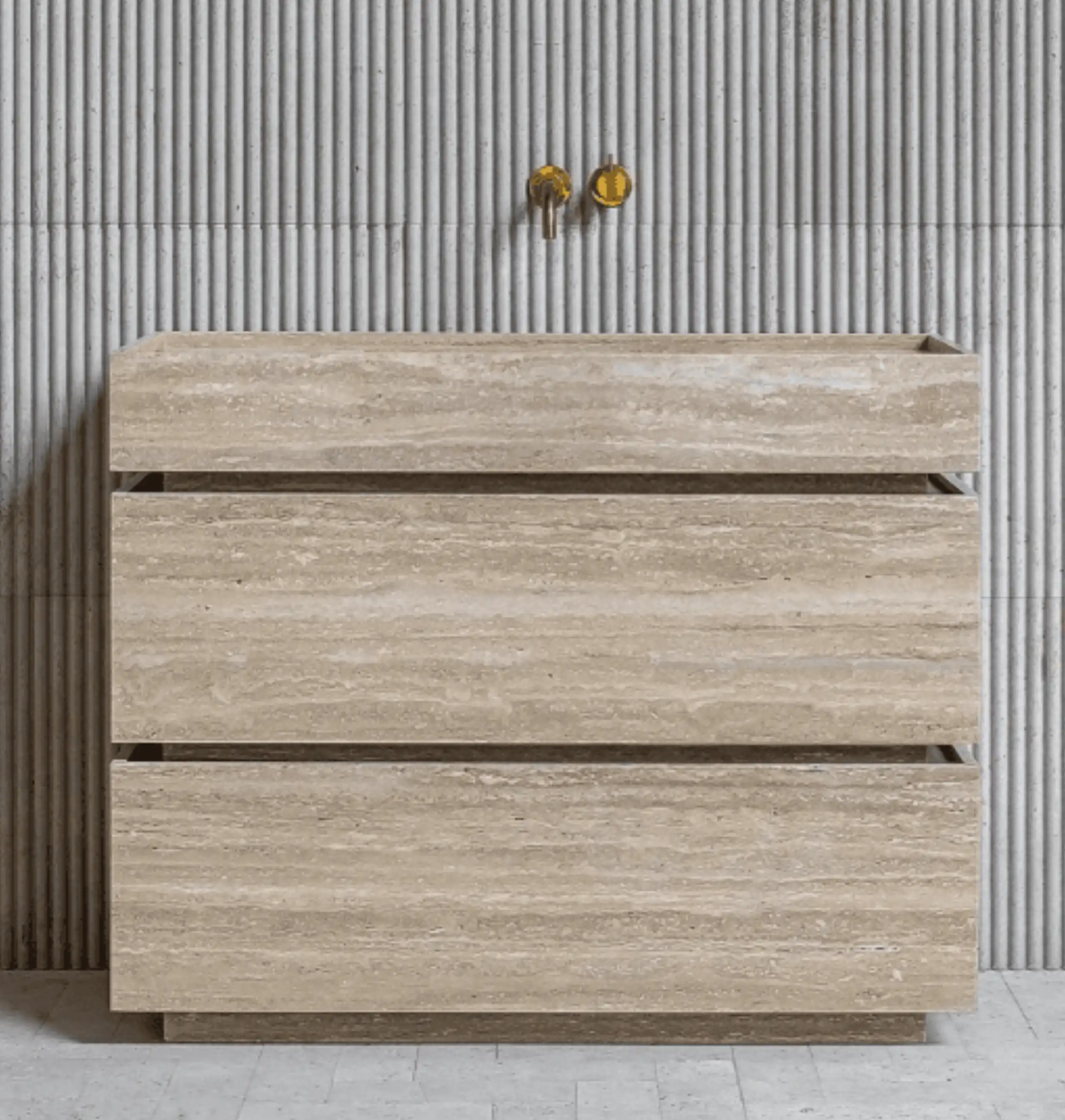Travertine Pedestal Sink2