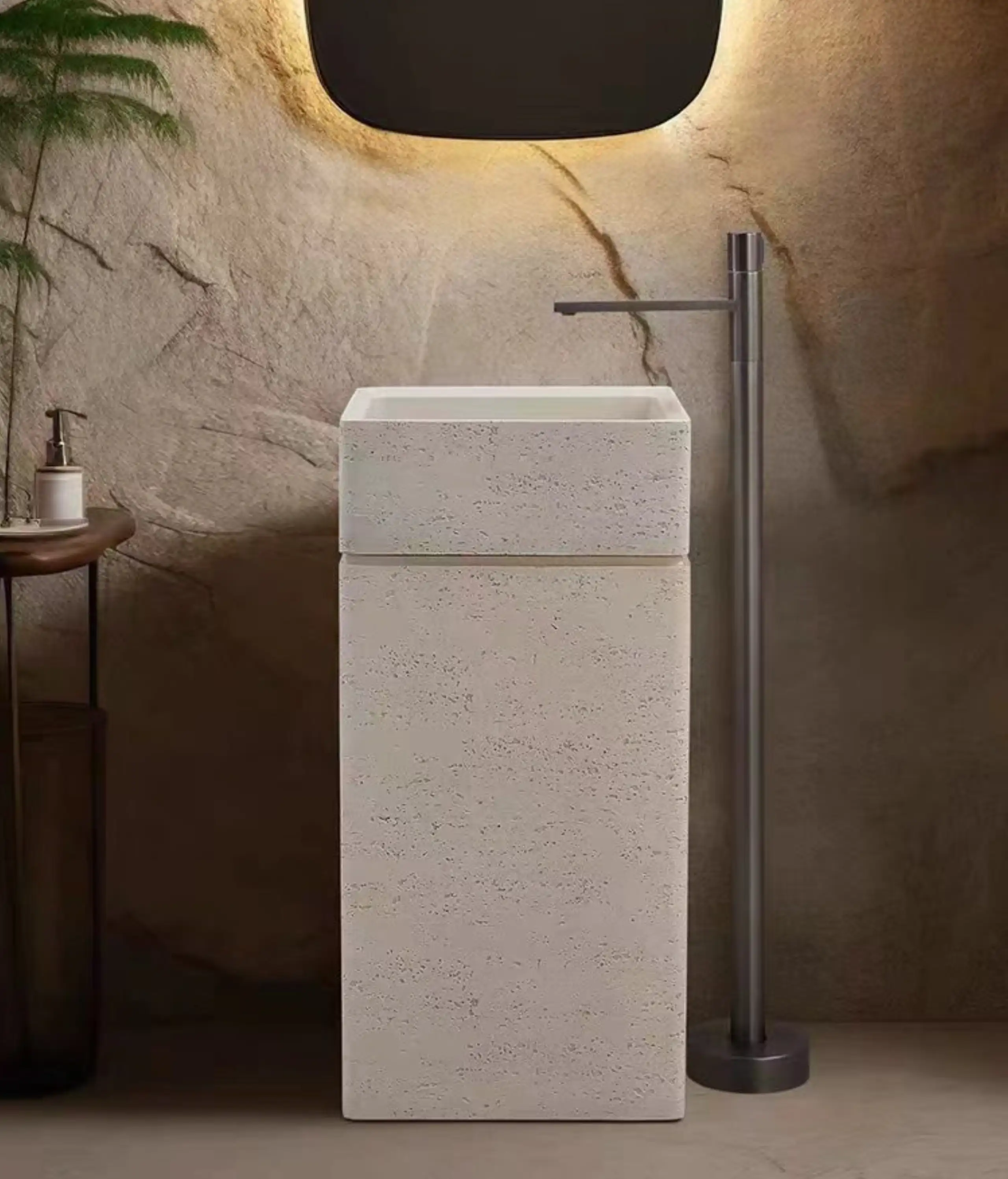 Travertine Pedestal Sink26