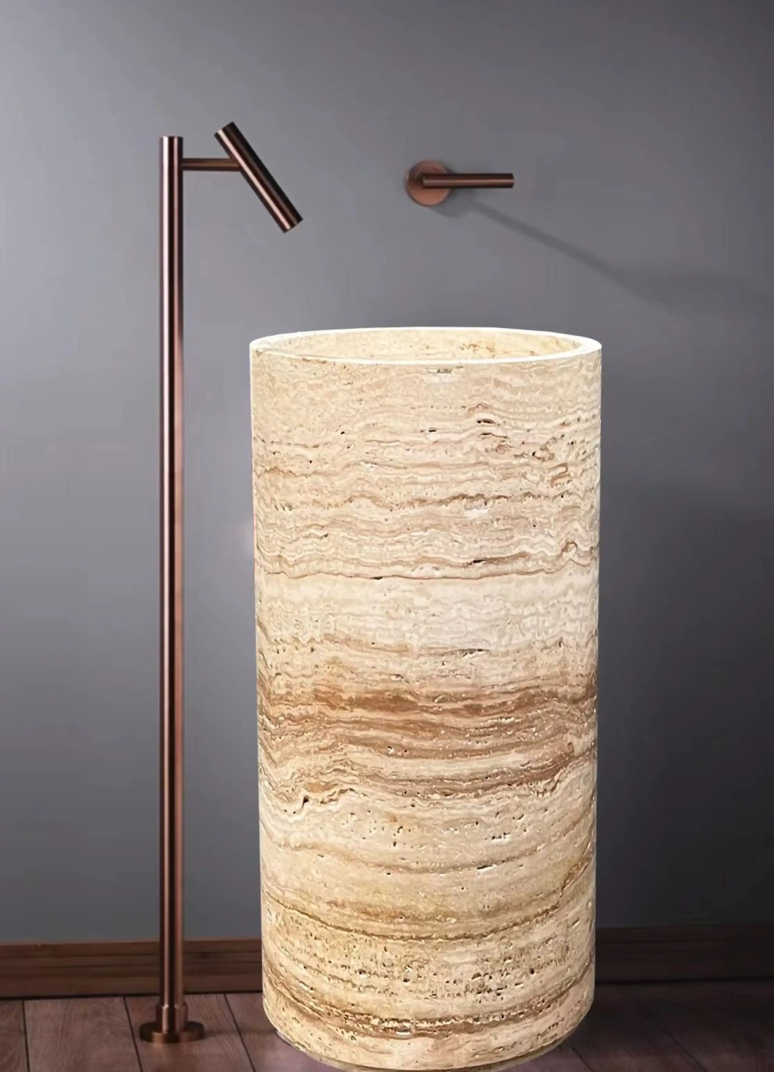 Travertine Pedestal Sink31