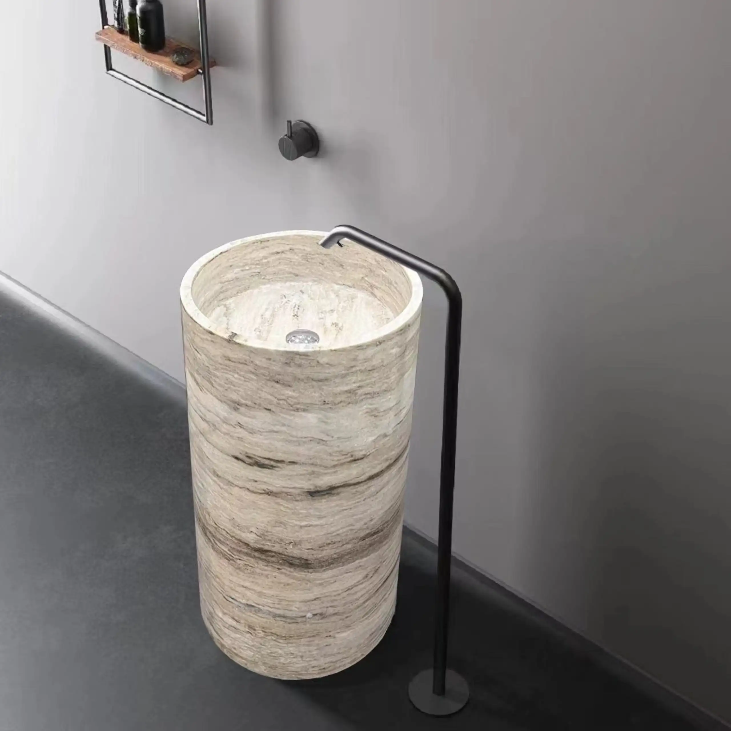 Travertine Pedestal Sink32