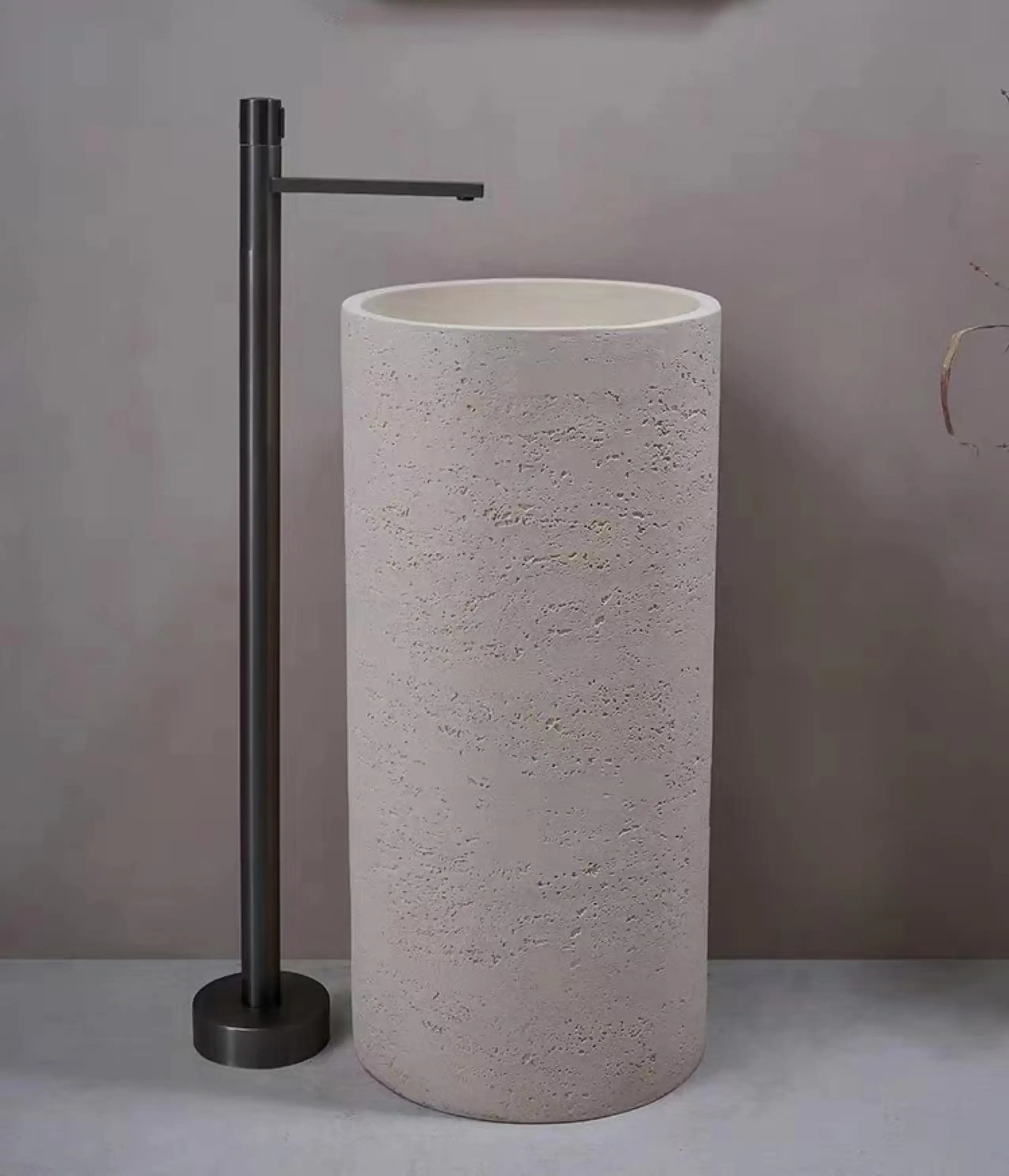 Travertine Pedestal Sink8