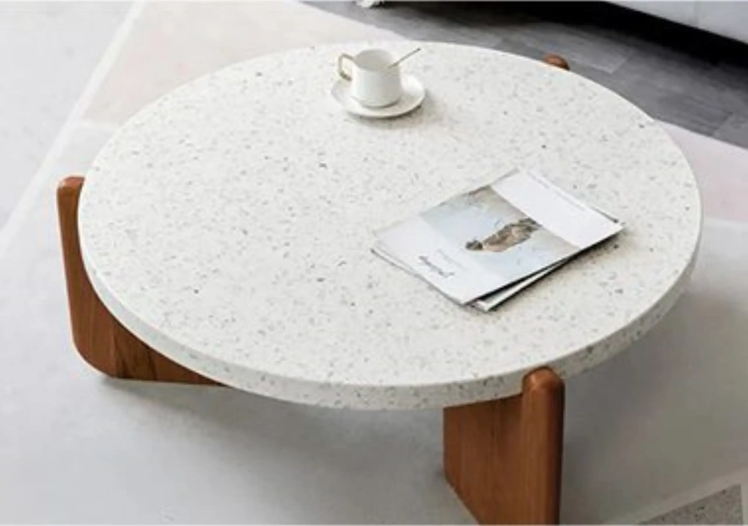White Terrazzo Coffee Table