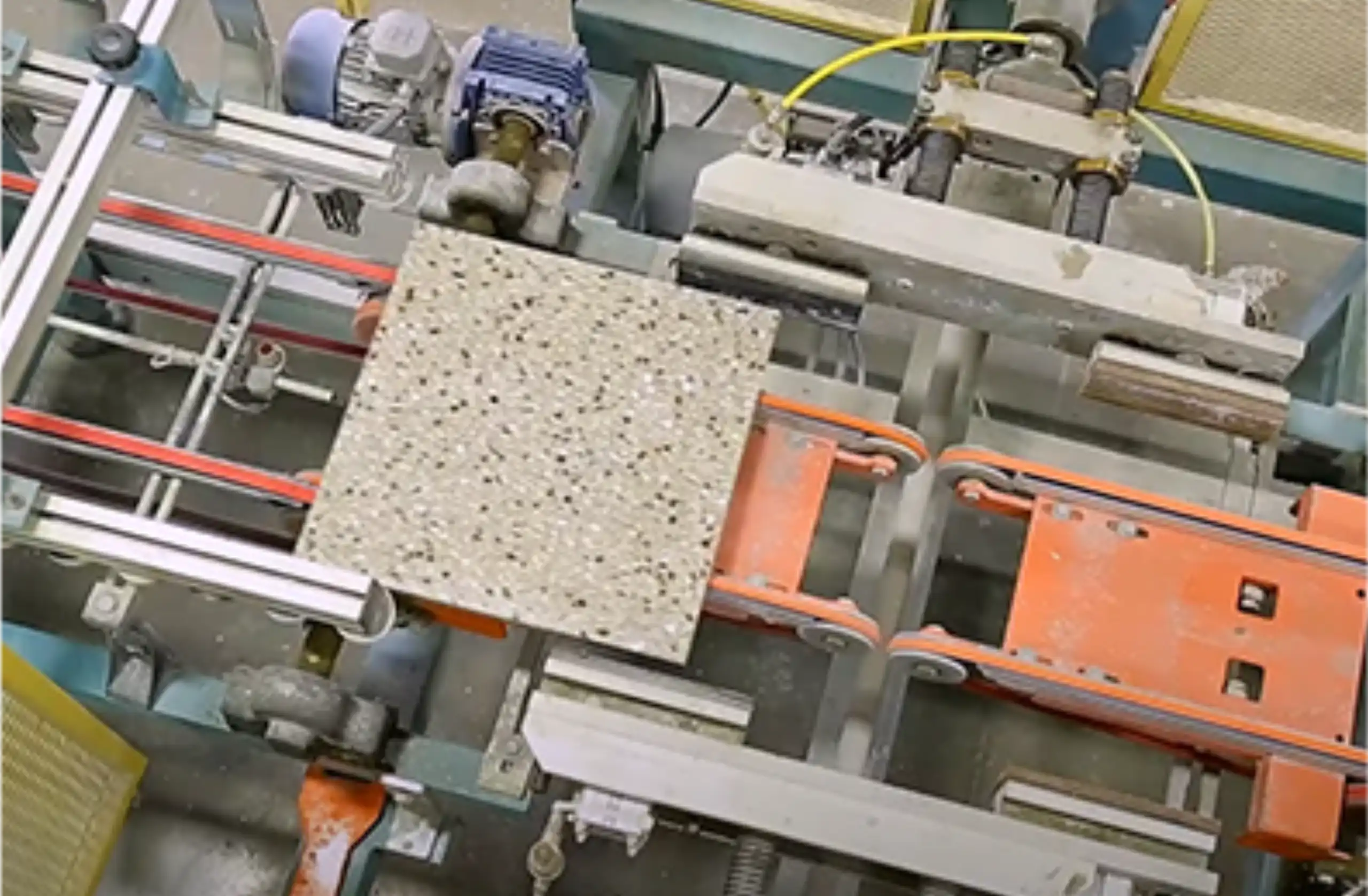 orange terrazzo in production