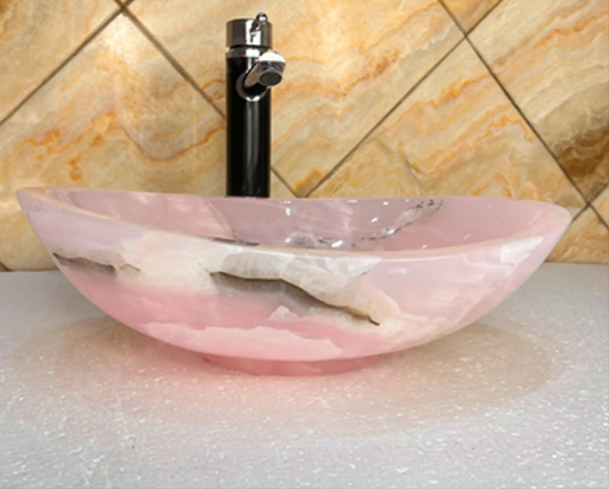 Pink Onyx Wash Basin