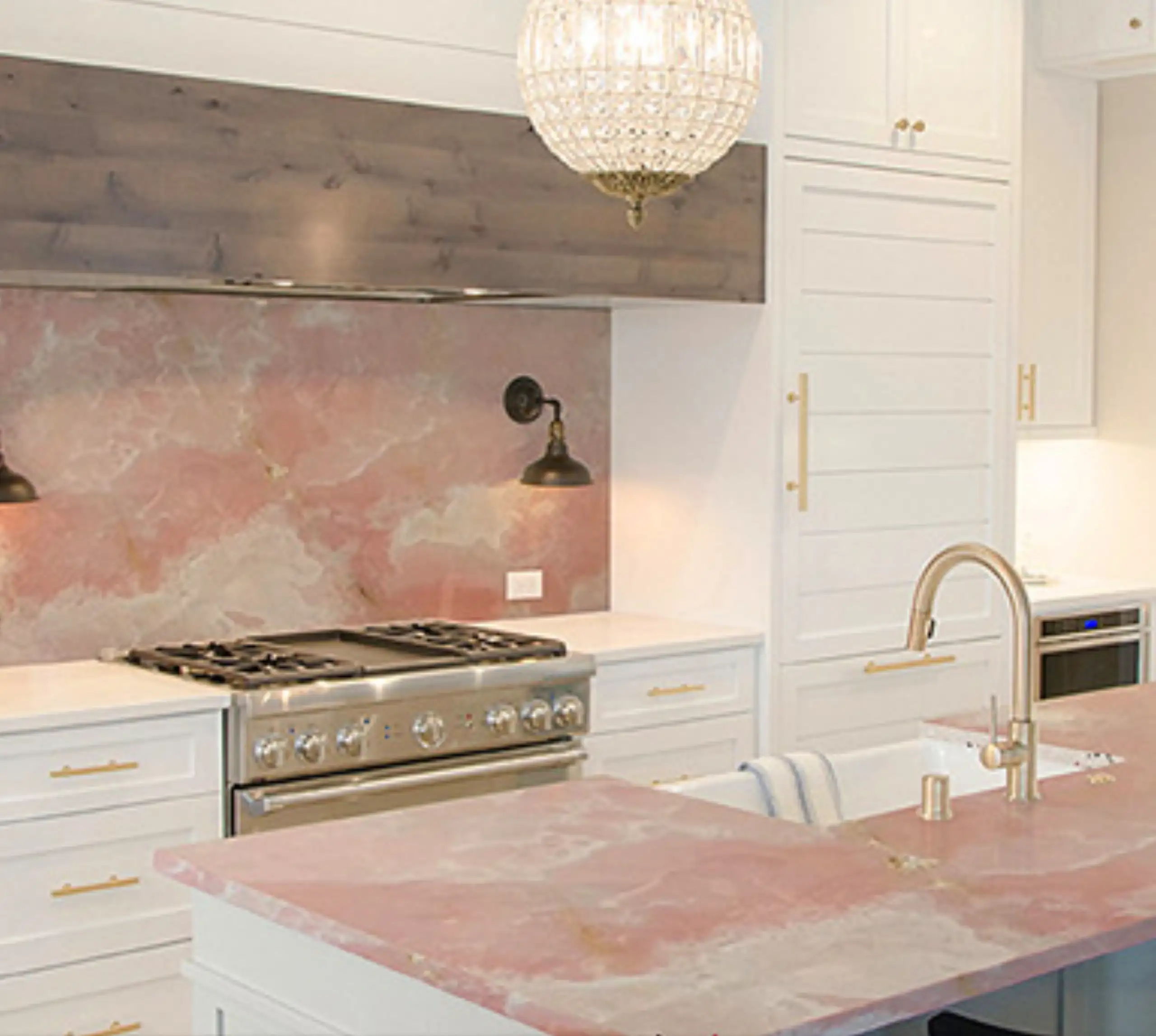Pink Onyx Kitchen Countertop
