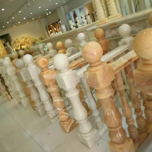Polished Brown Marble Railings For Home7