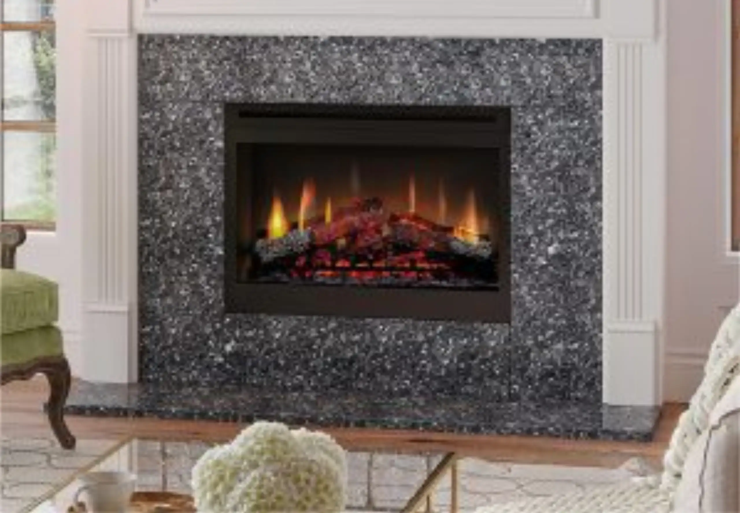 Black Granite Fireplace