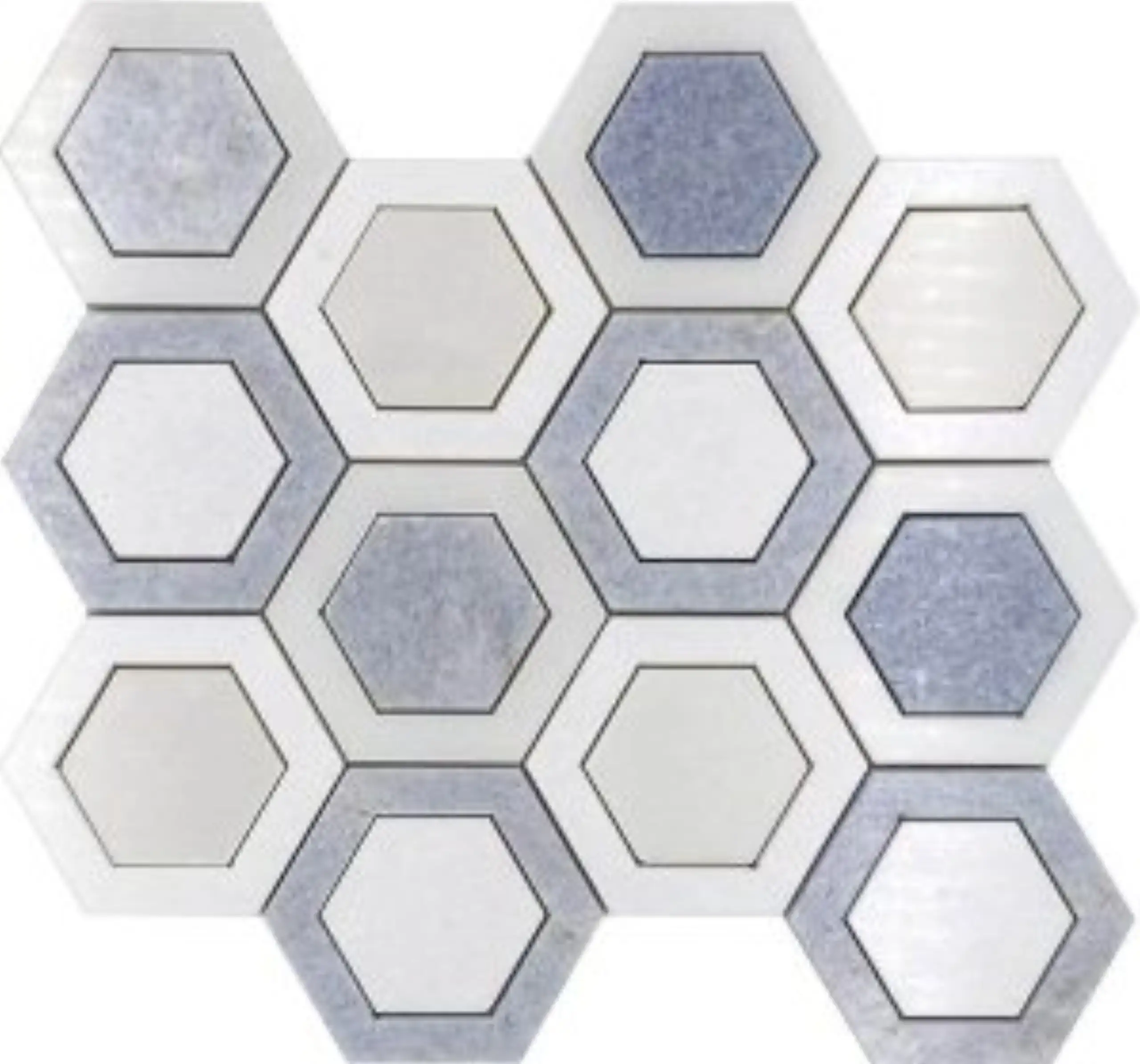 blue marble hexagon mosaic tile blue marble hexagon mosaic tile