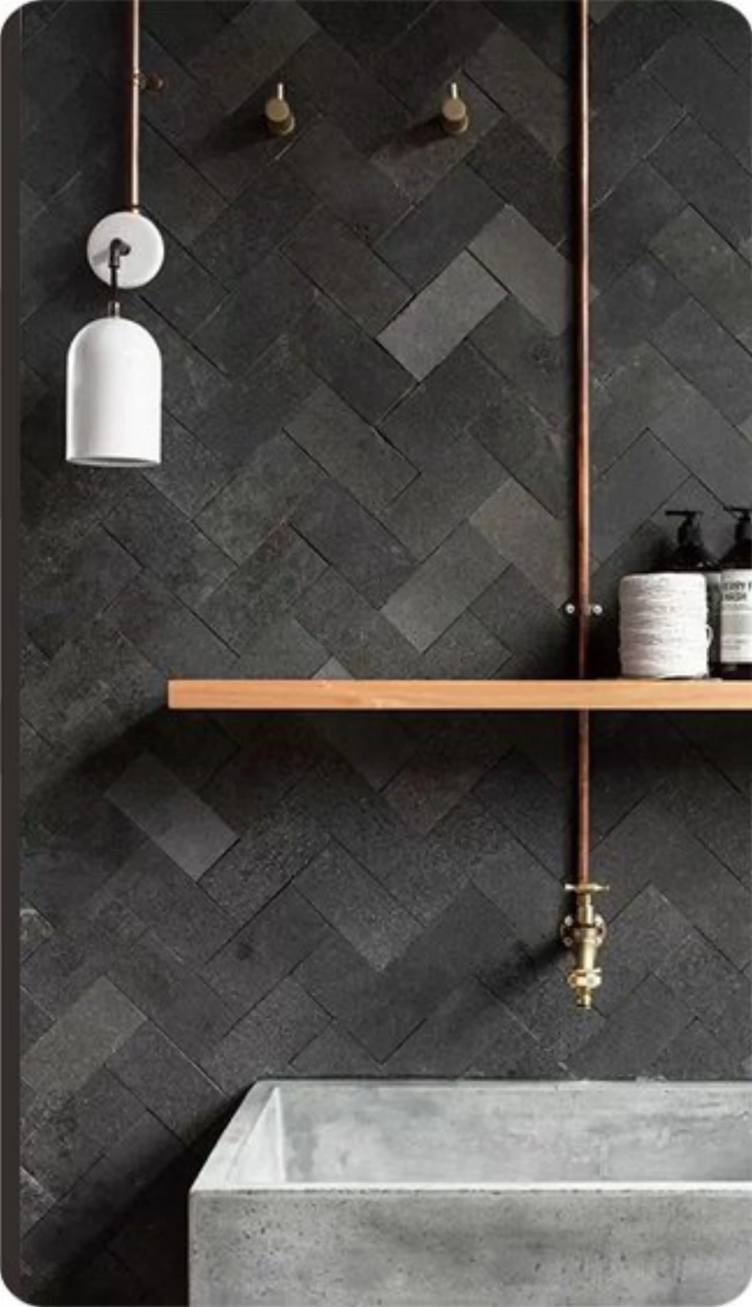 black quartzite tiles