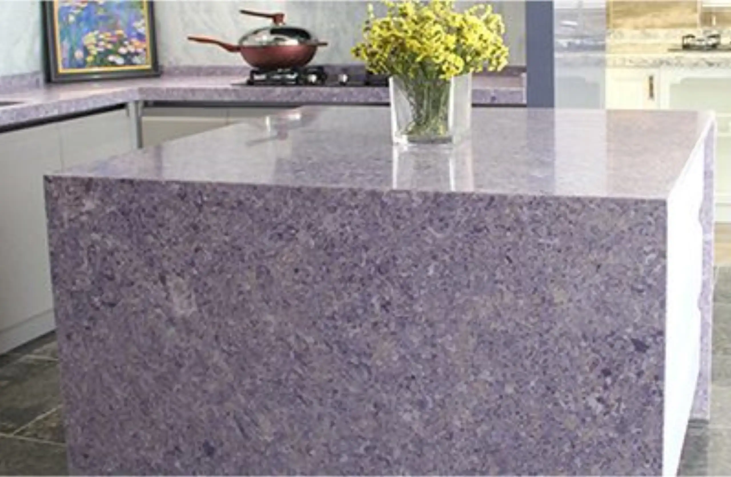 purple terrazzo kitchen countertop