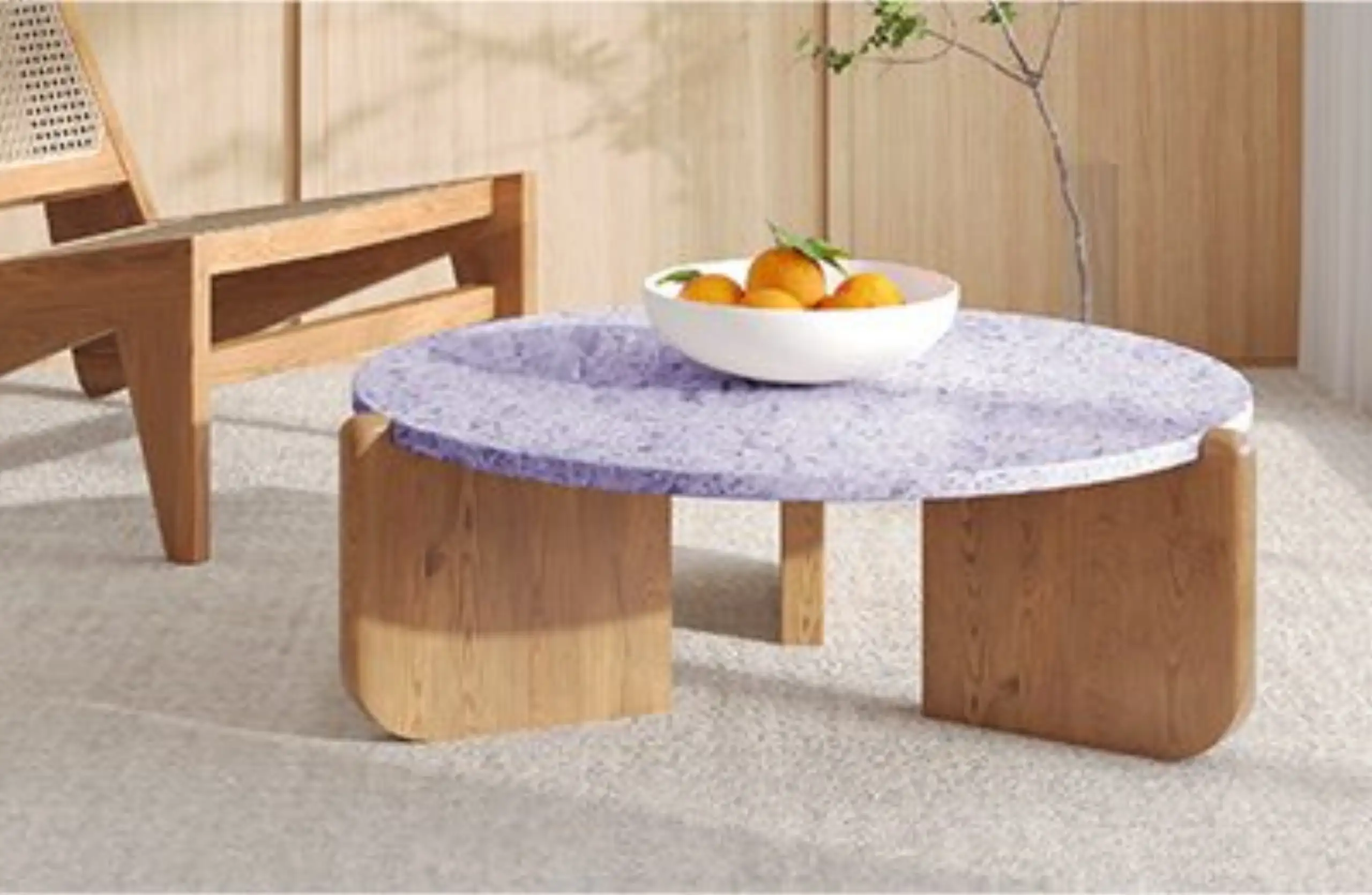 purple terrazzo coffee table