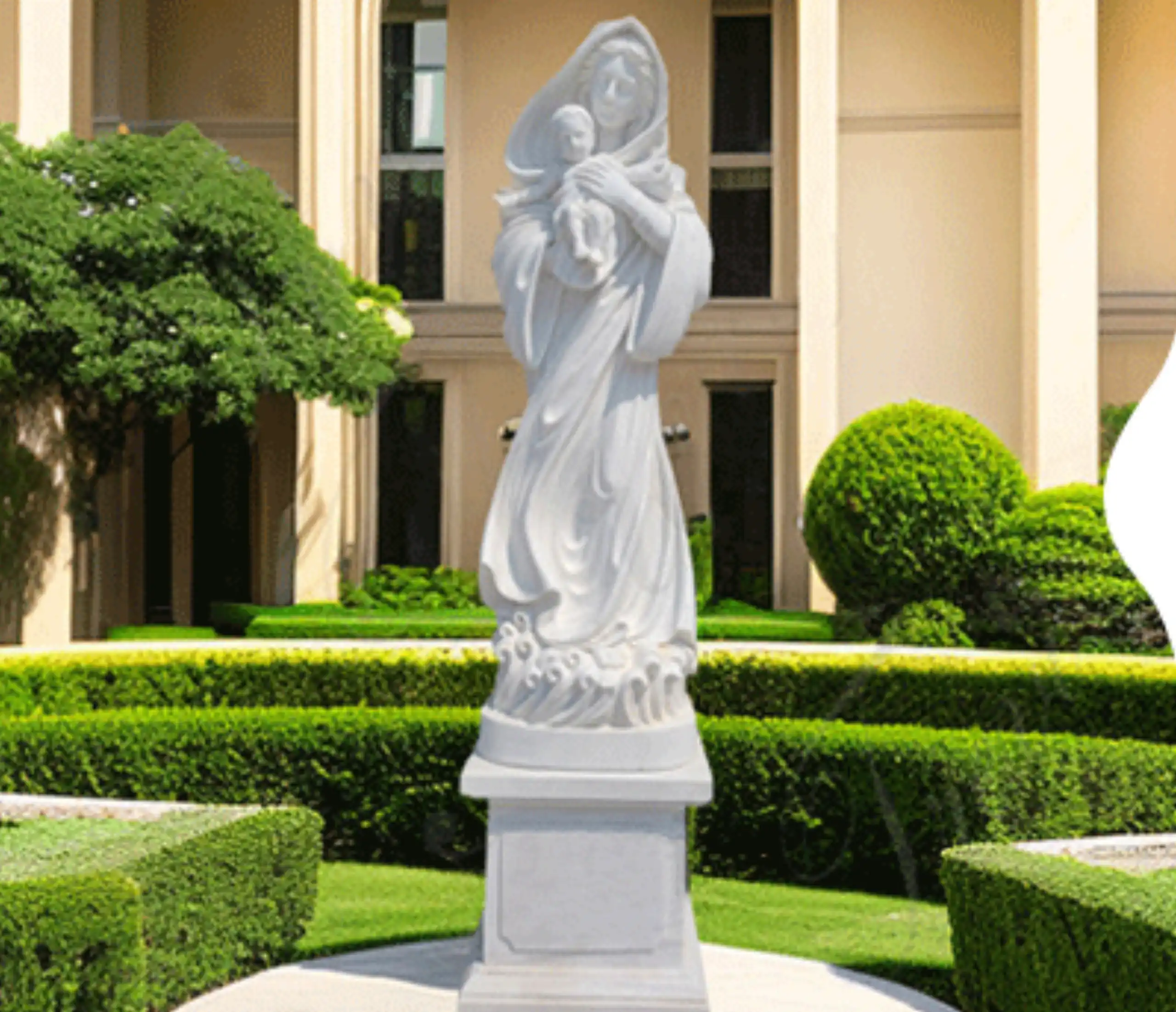Virgin Mary Statue Outdoor Garden