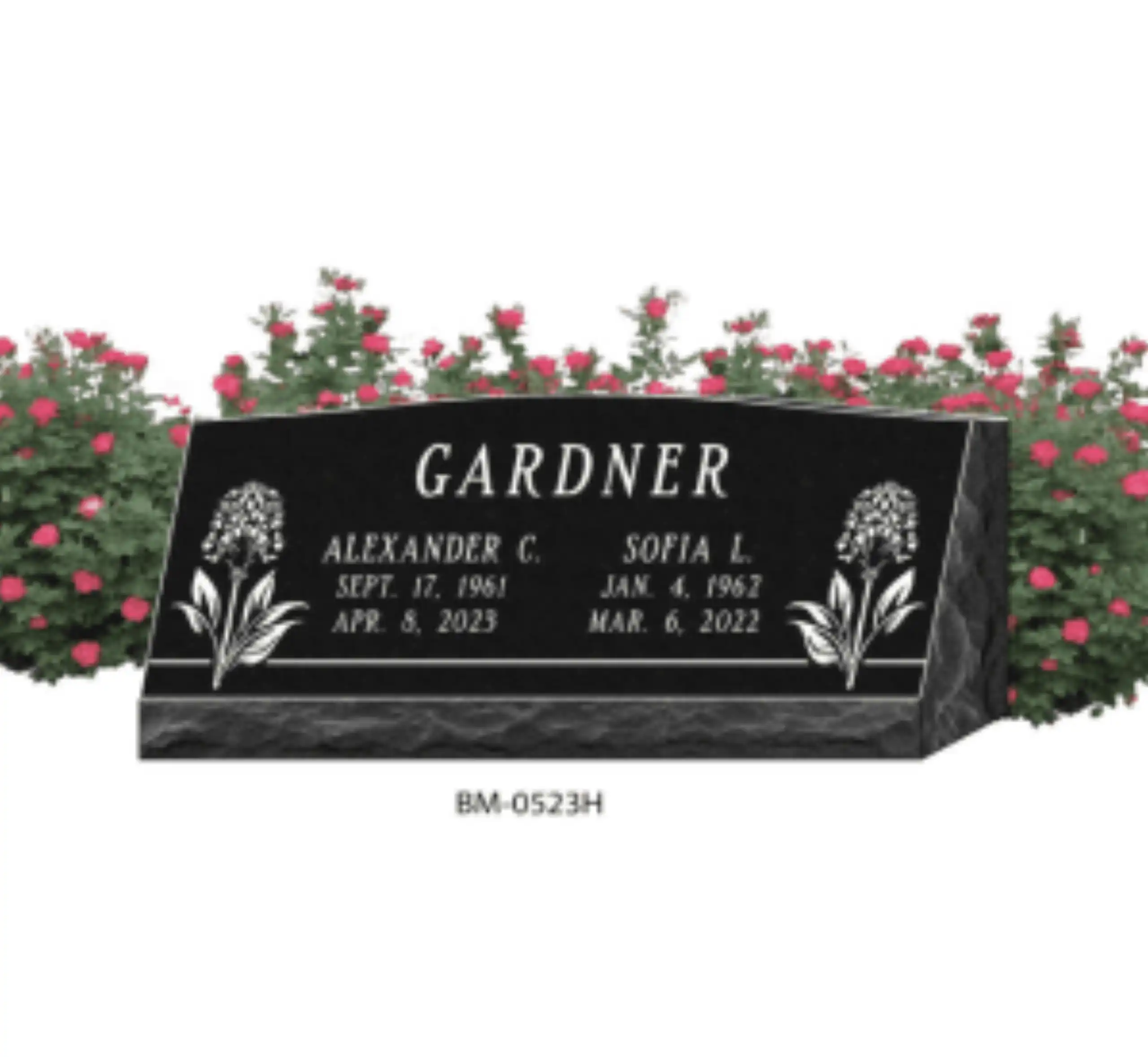 Double Slant Headstones