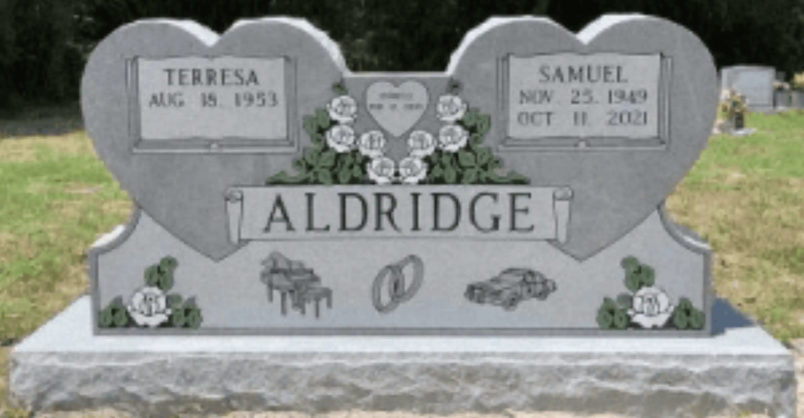 Double Upright Headstones