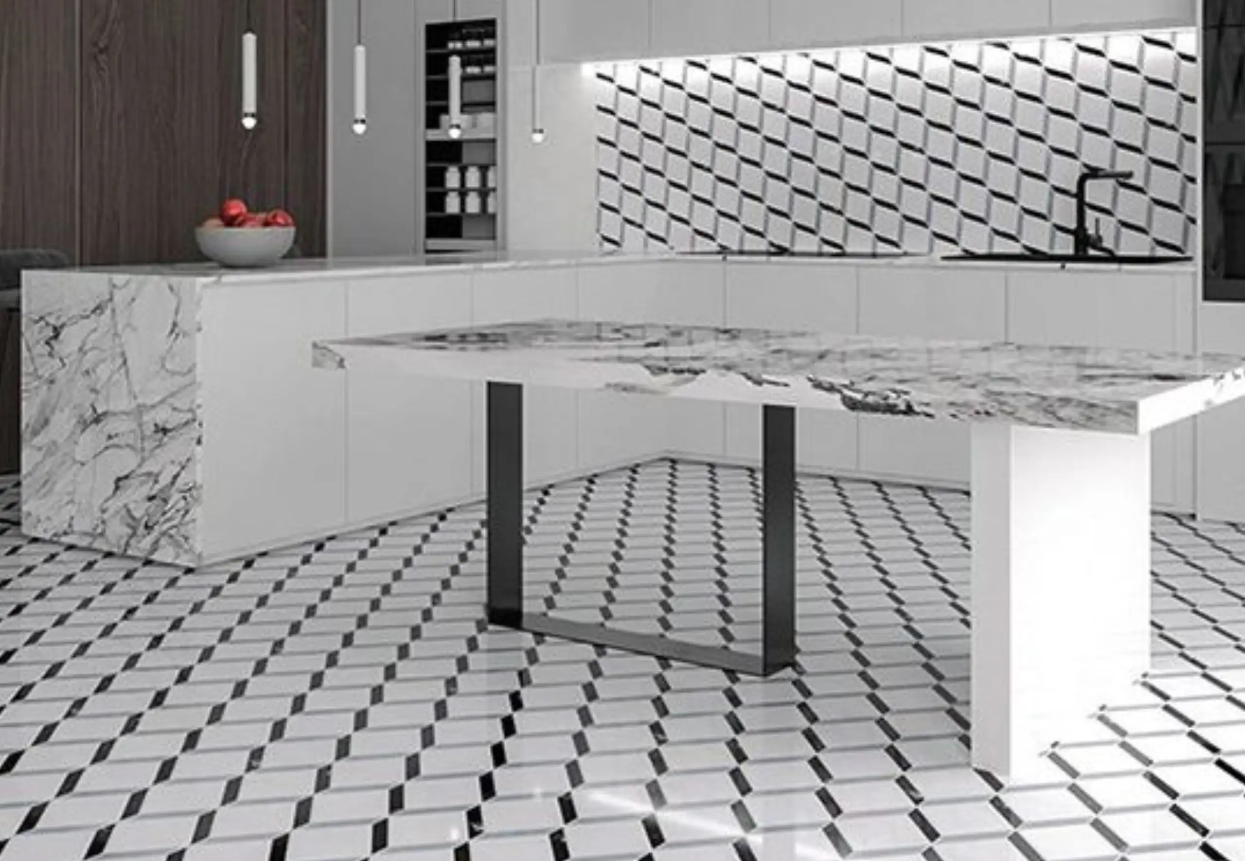 Black and White Marble Mosaic Tile11