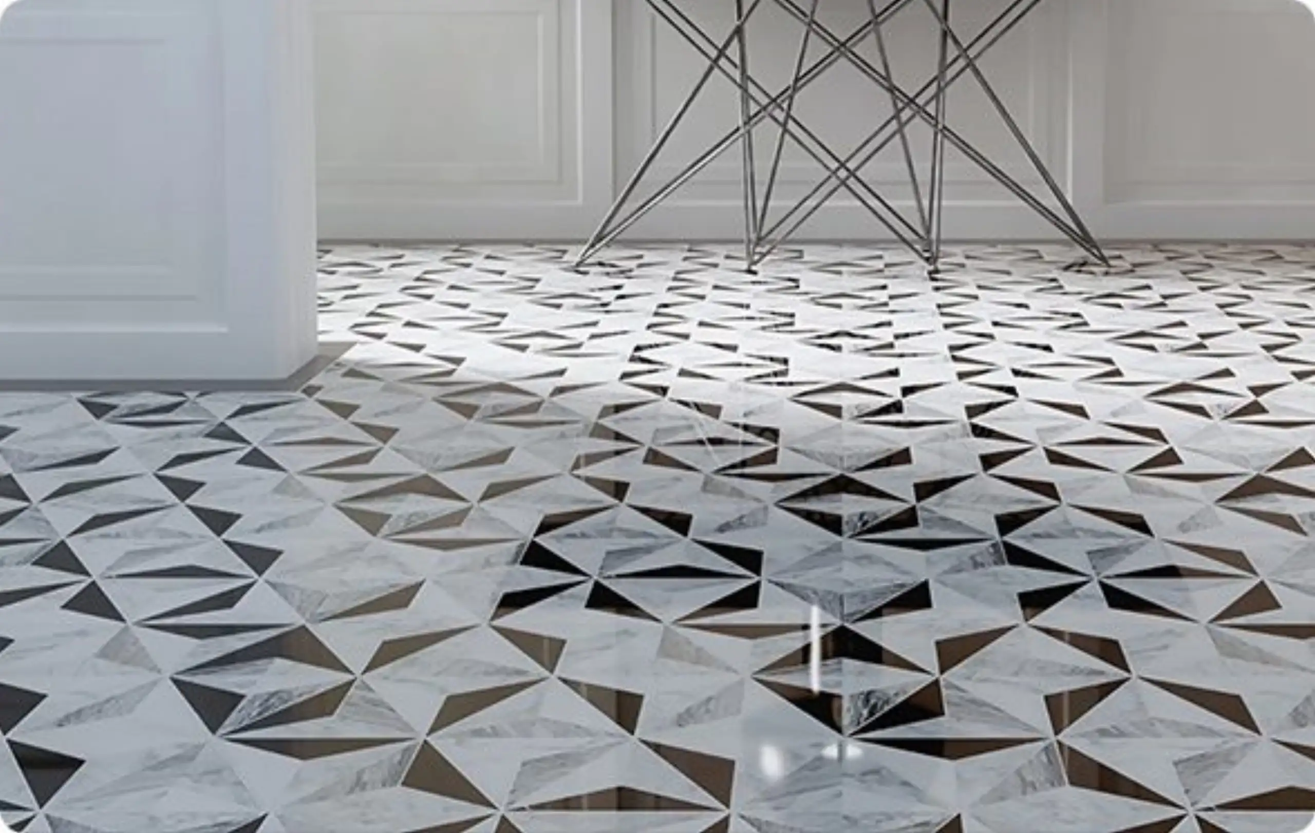 Black and White Marble Mosaic Tile6