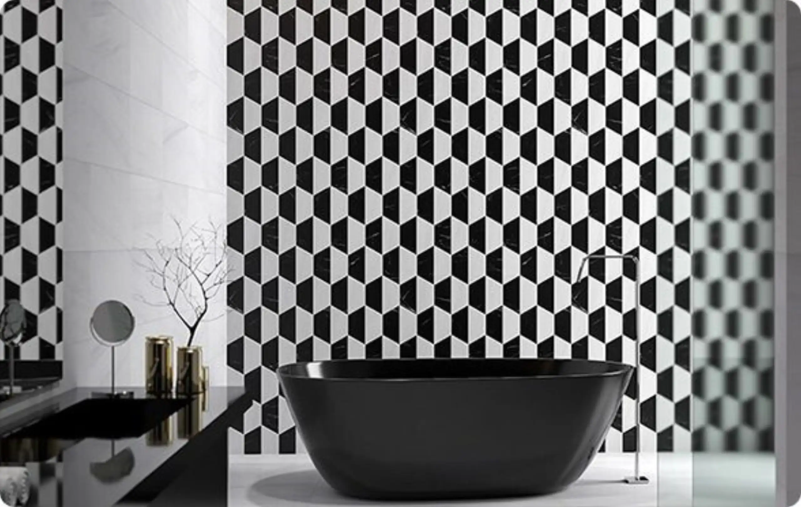Black and White Marble Mosaic Tile9