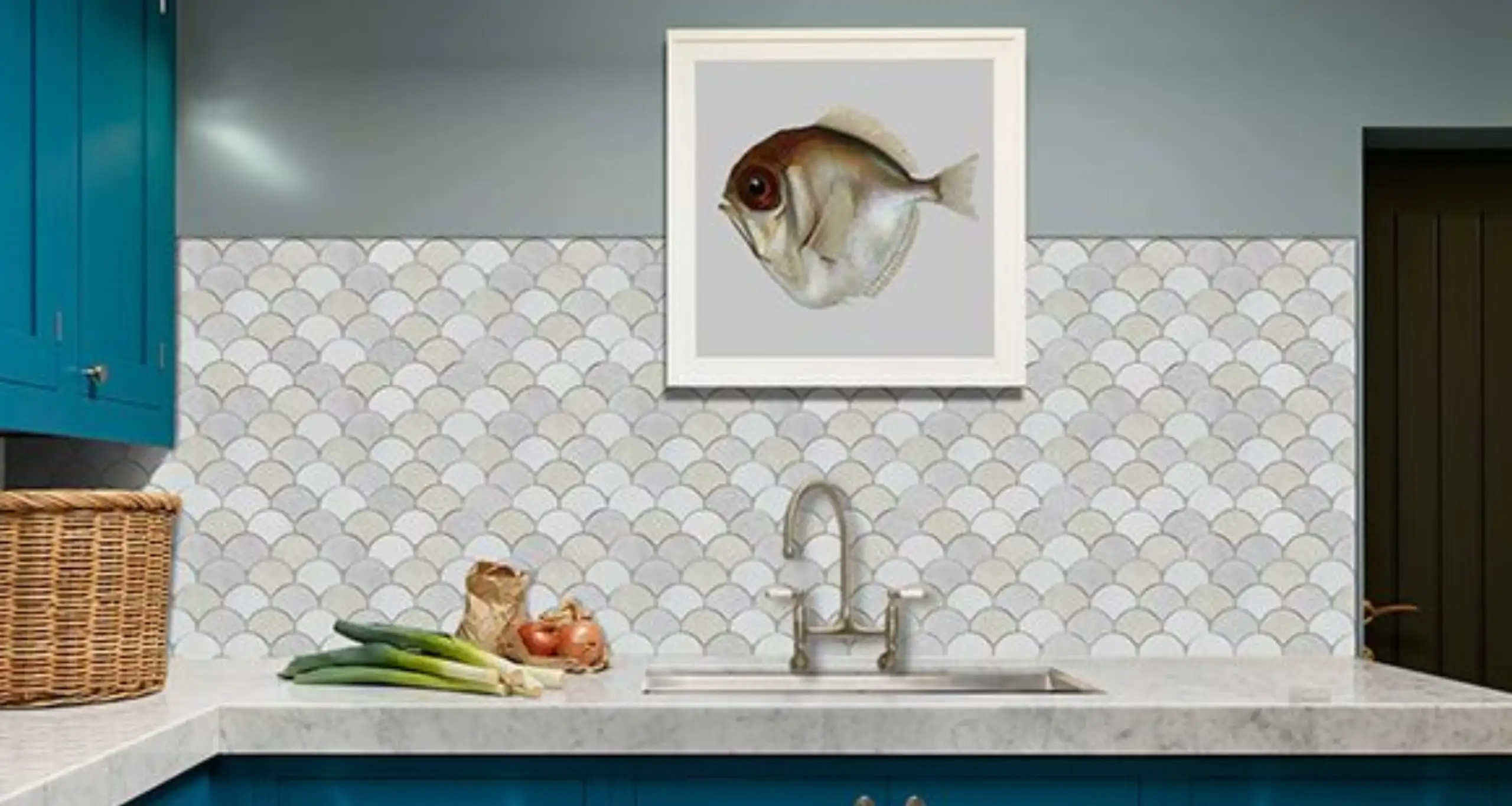 Fish Scale Marble Mosaic Tile16