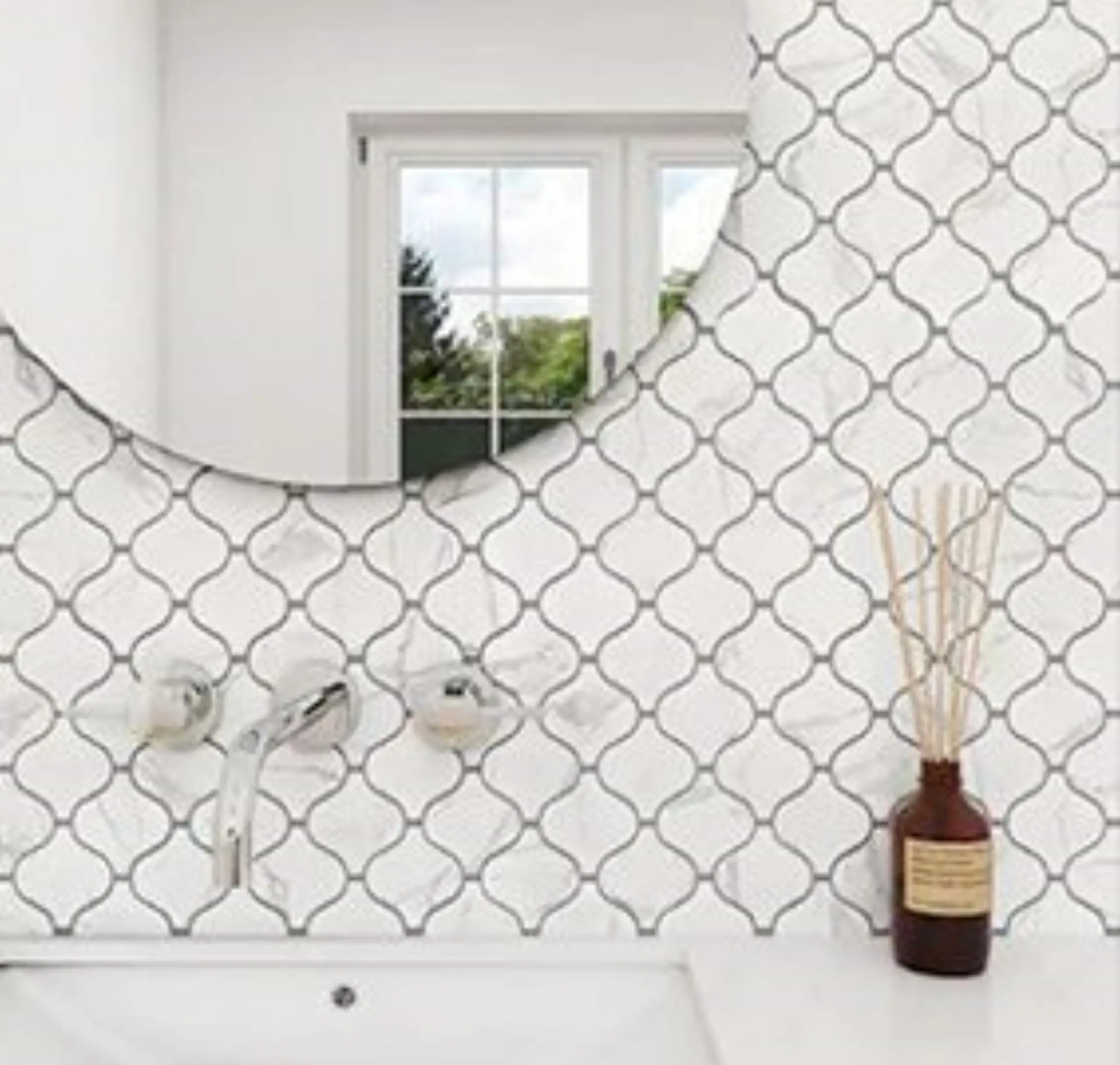 Marble Daisy Mosaic Tile2