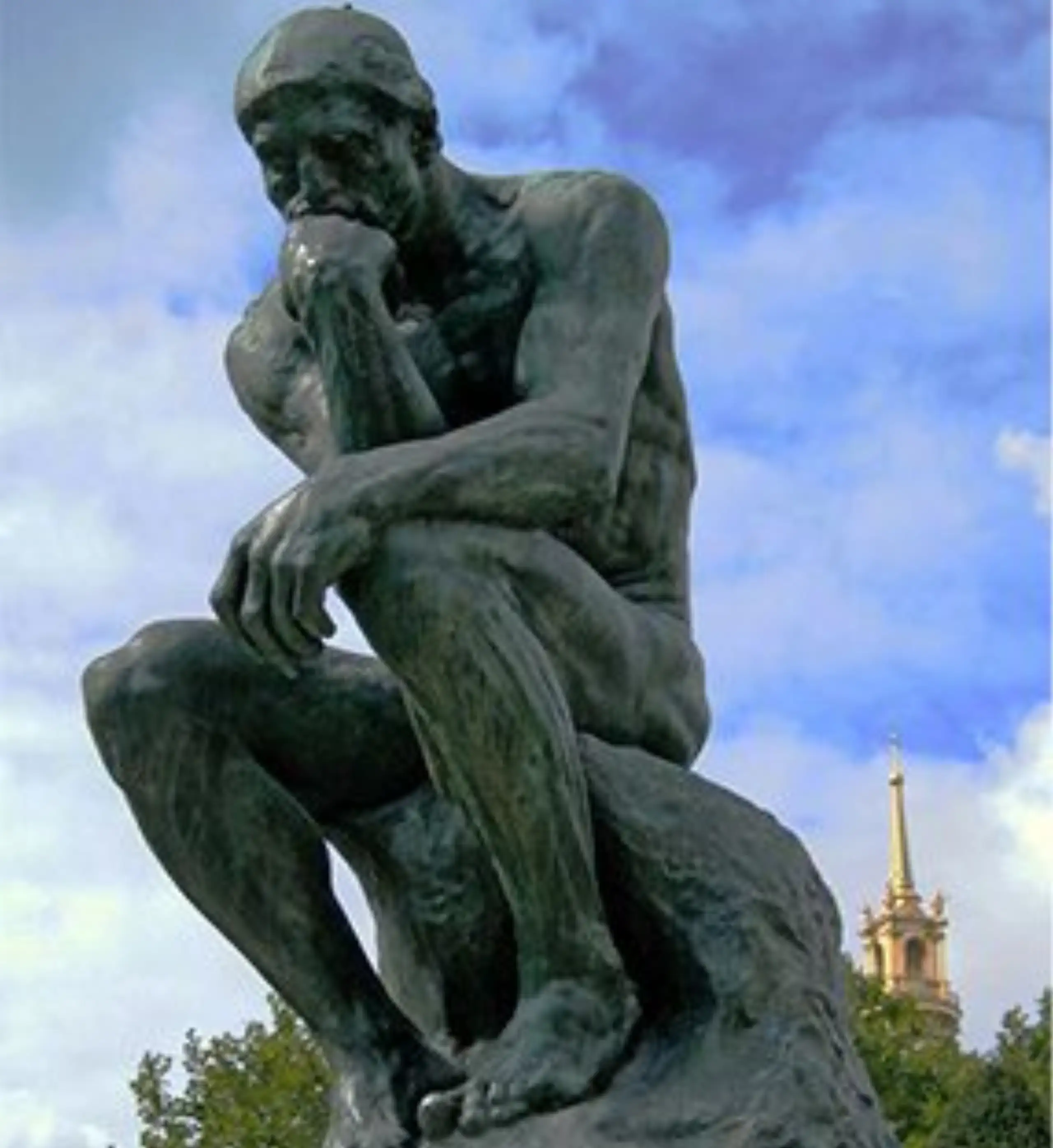 Thinking Man Stone Statue2