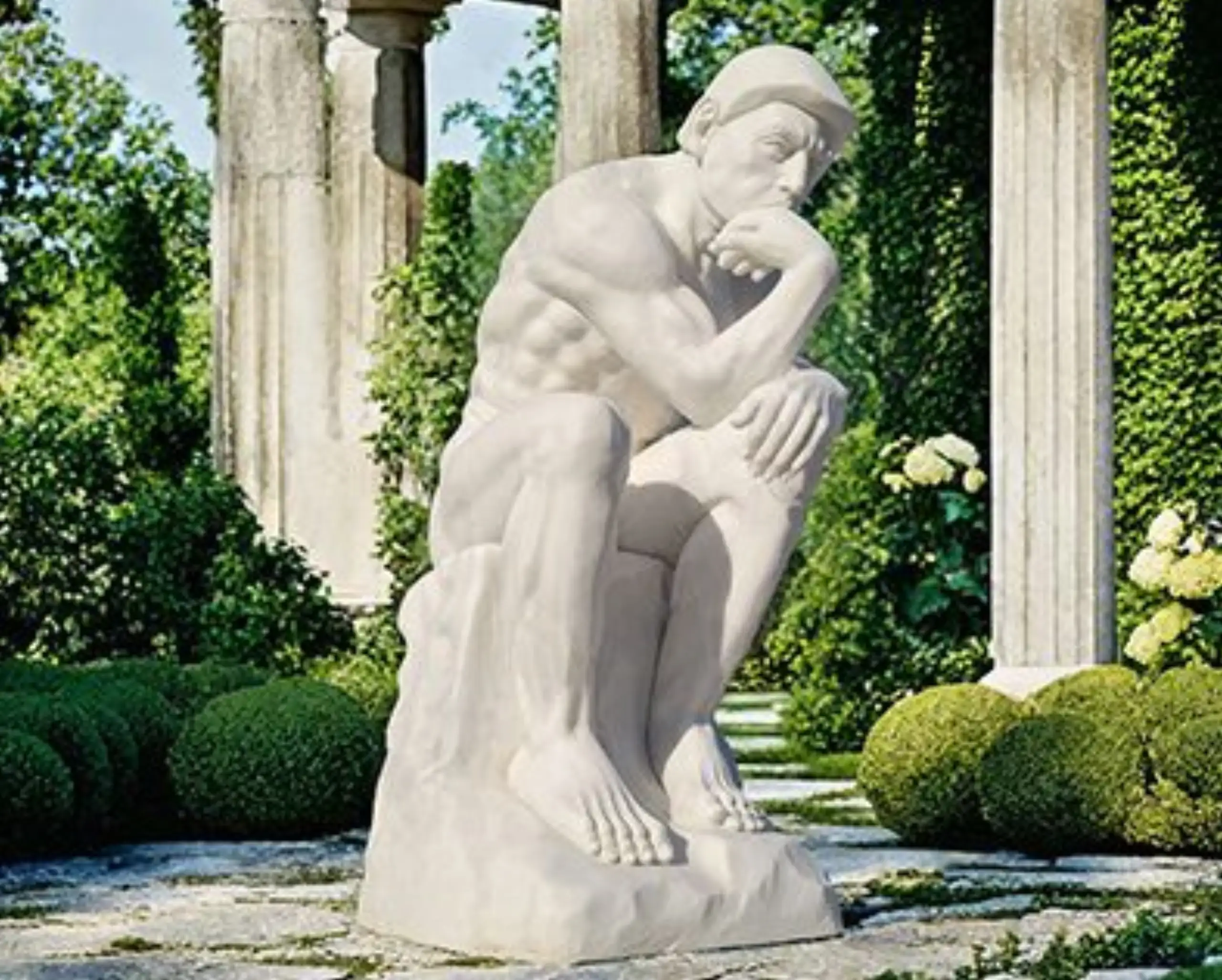 Thinking Man Stone Statue3