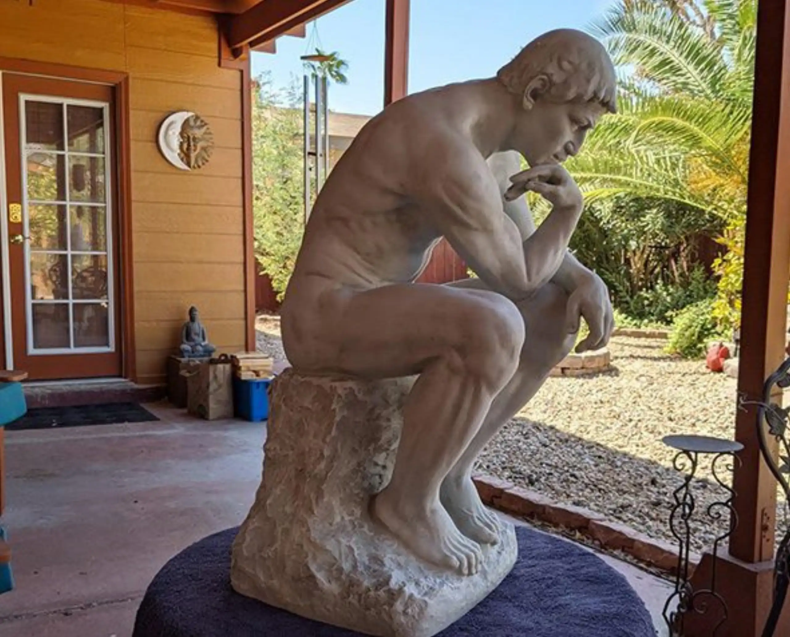 Thinking Man Stone Statue6