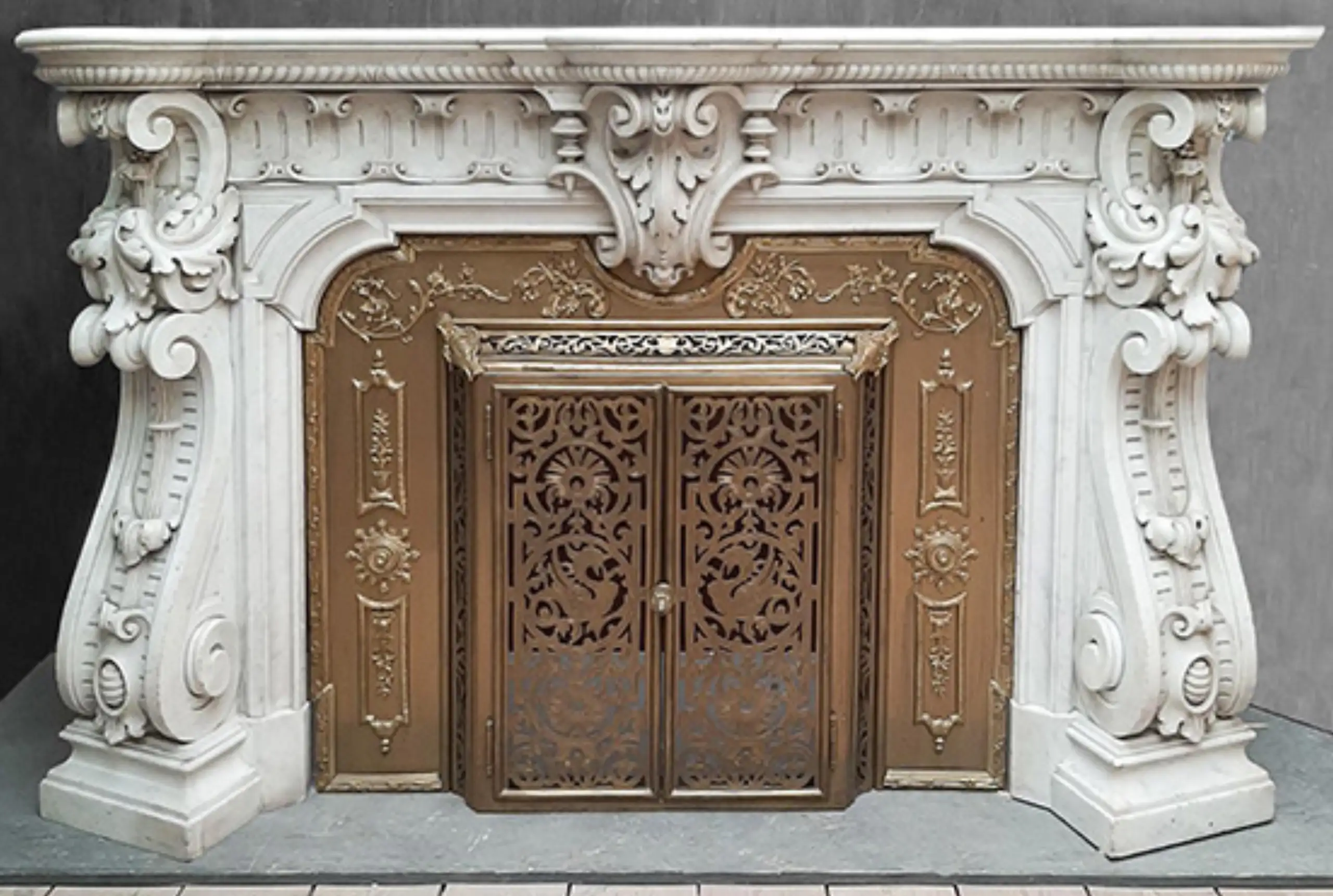 White Marble Fireplace1