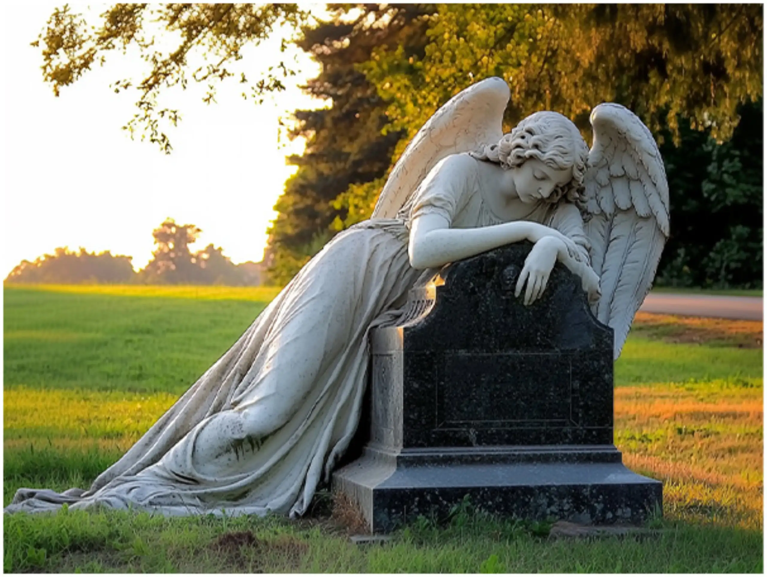 8-Grieving Angel Headstone
