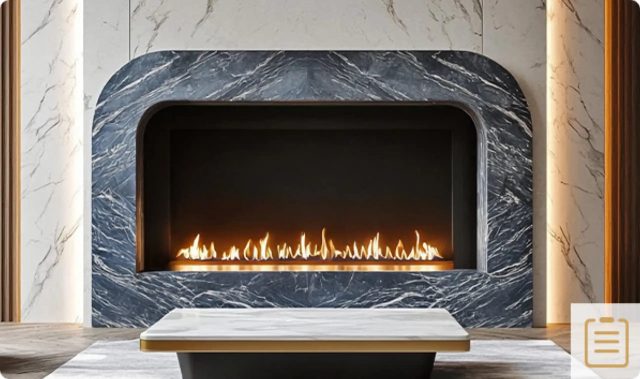 Blue Marble Fireplace