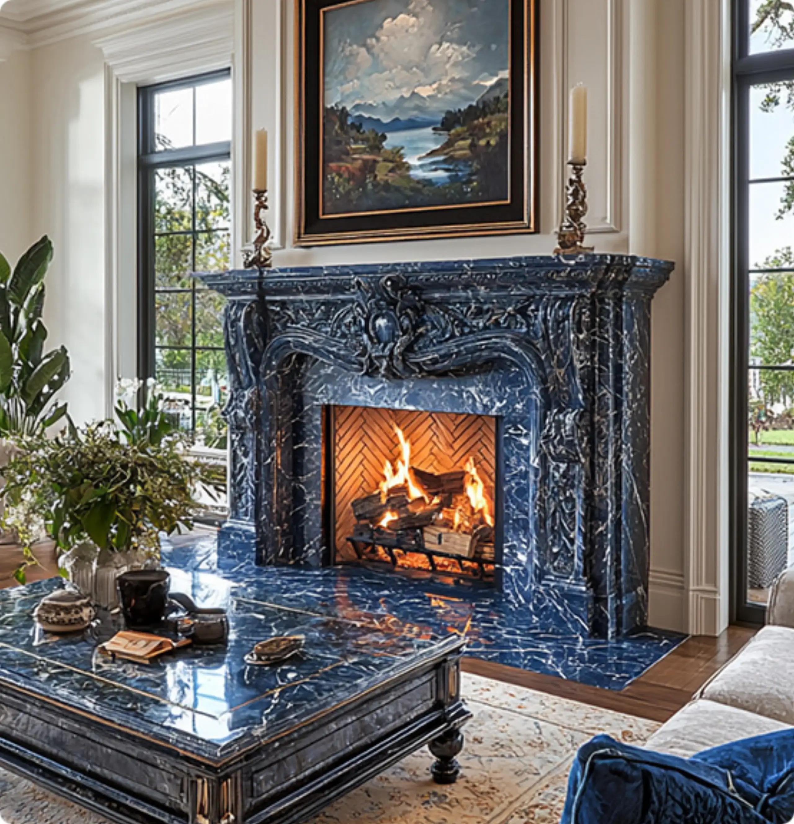 Blue Marble Fireplace10