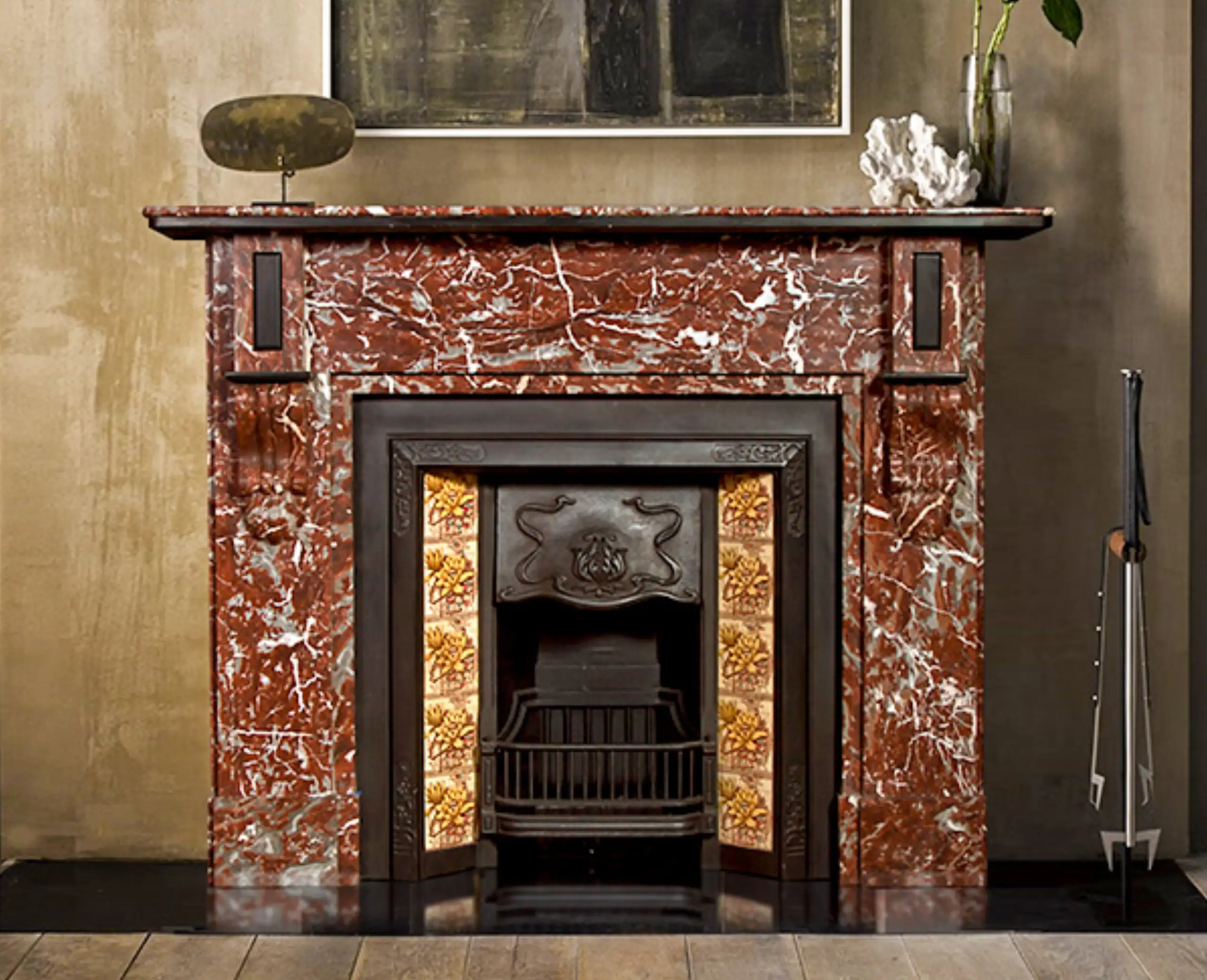 Red Marble Fireplace16