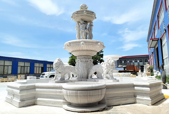Marble Stone Lion Fountain14