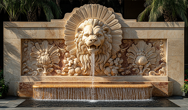 Marble Stone Lion Fountain15